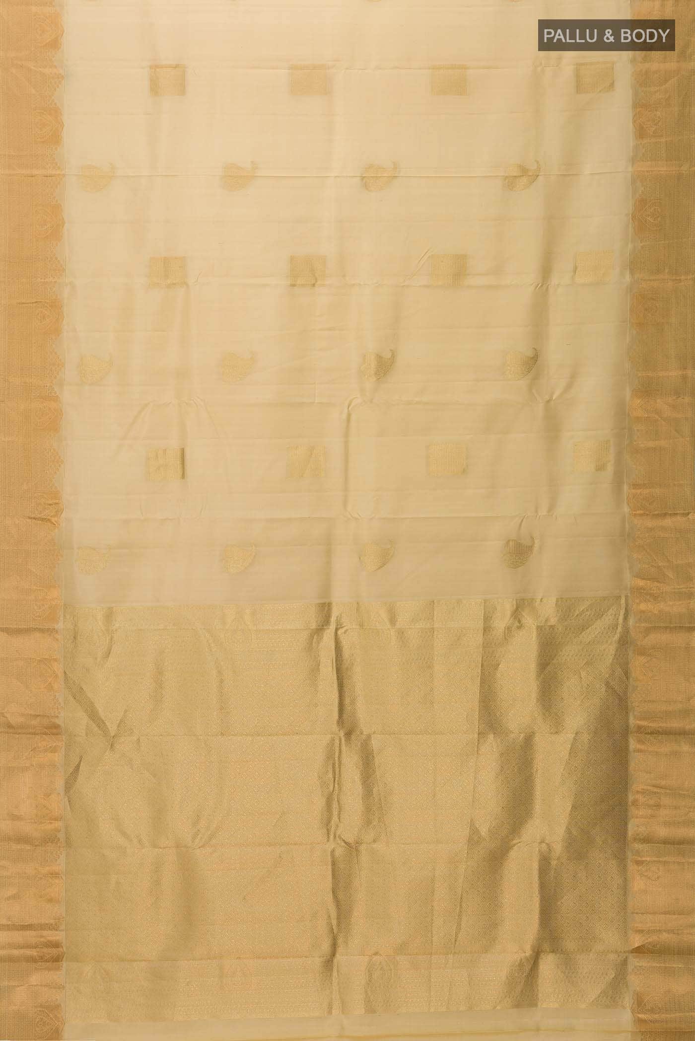 Beige Kanchipuram Silk Saree