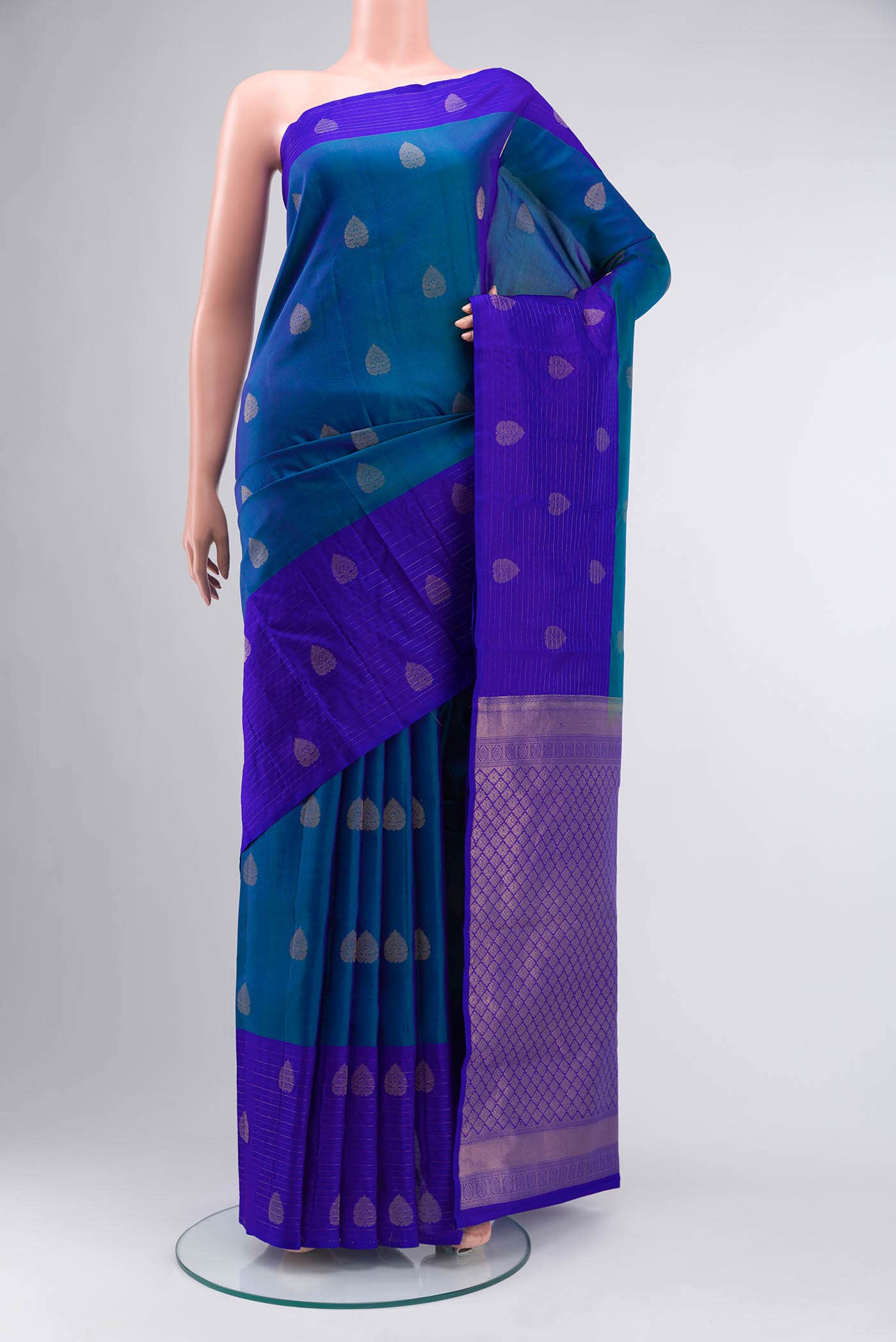 Blue Kanchipuram Silk Saree