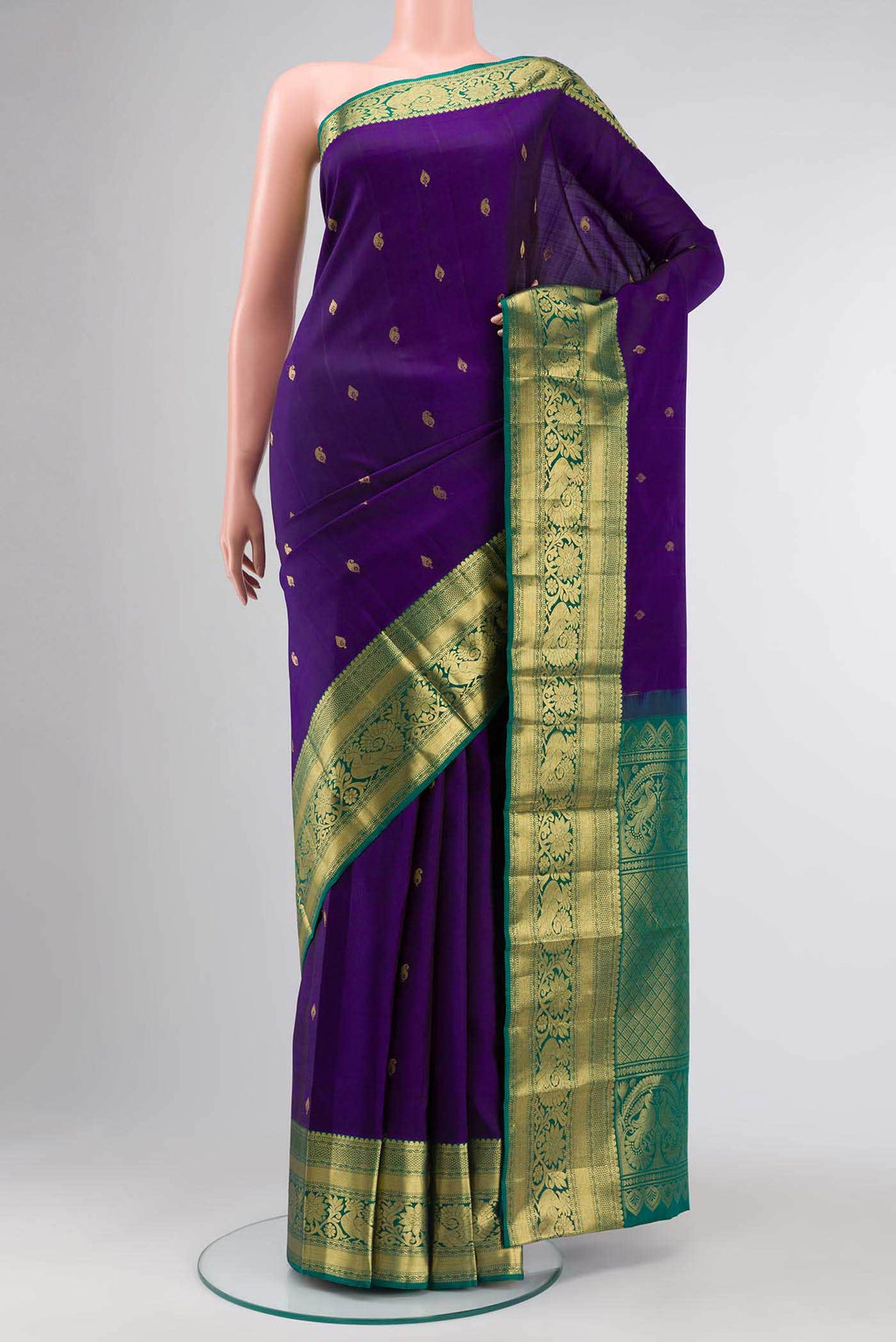 Purple Kanchipuram Silk Saree
