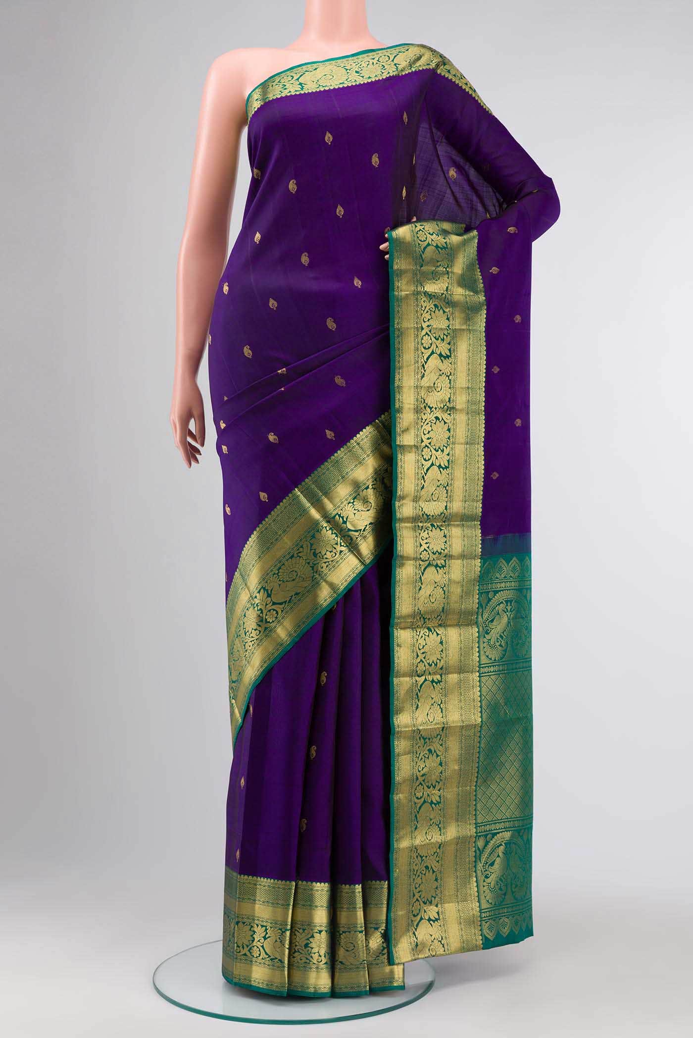 Purple Kanchipuram Silk Saree