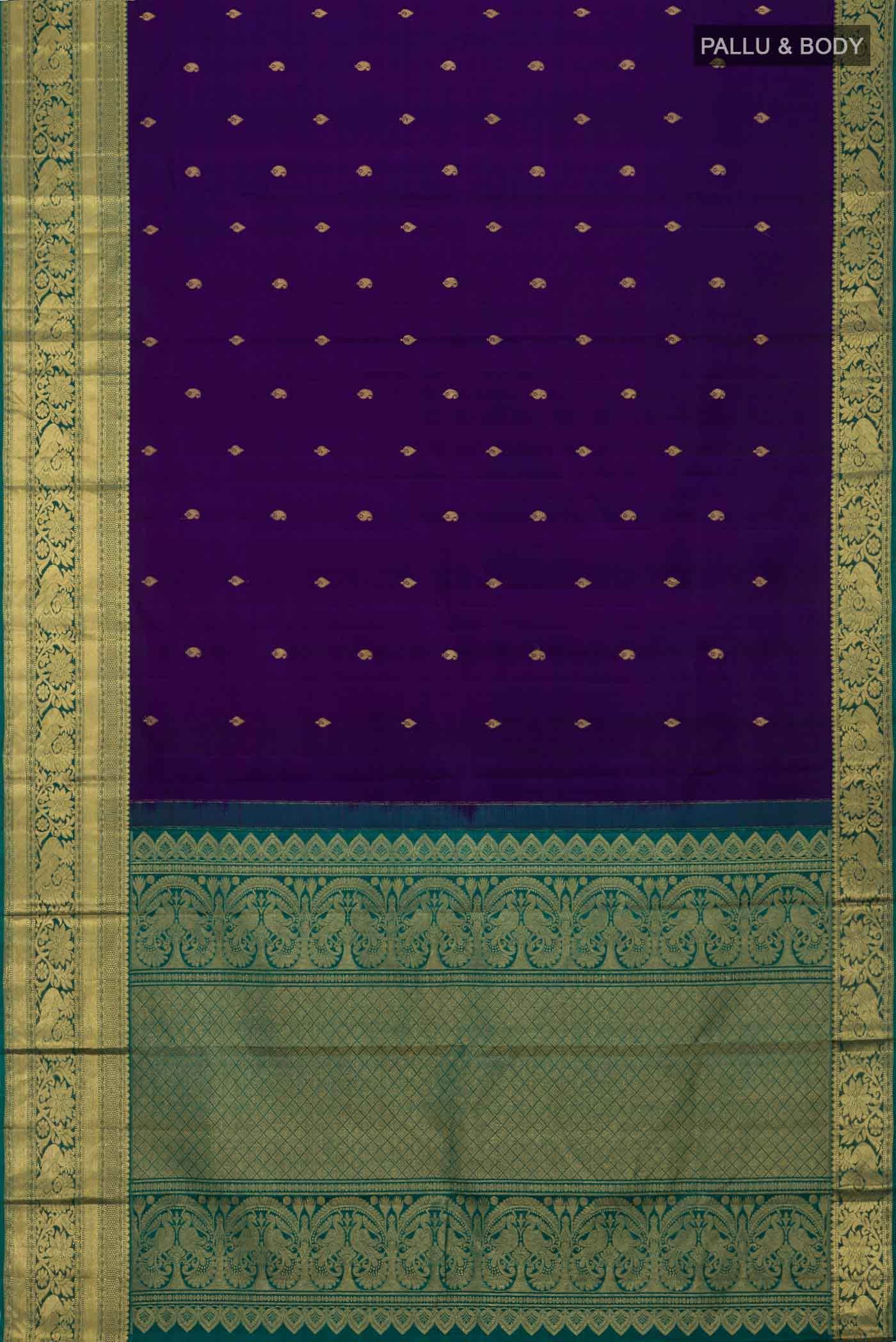 Purple Kanchipuram Silk Saree