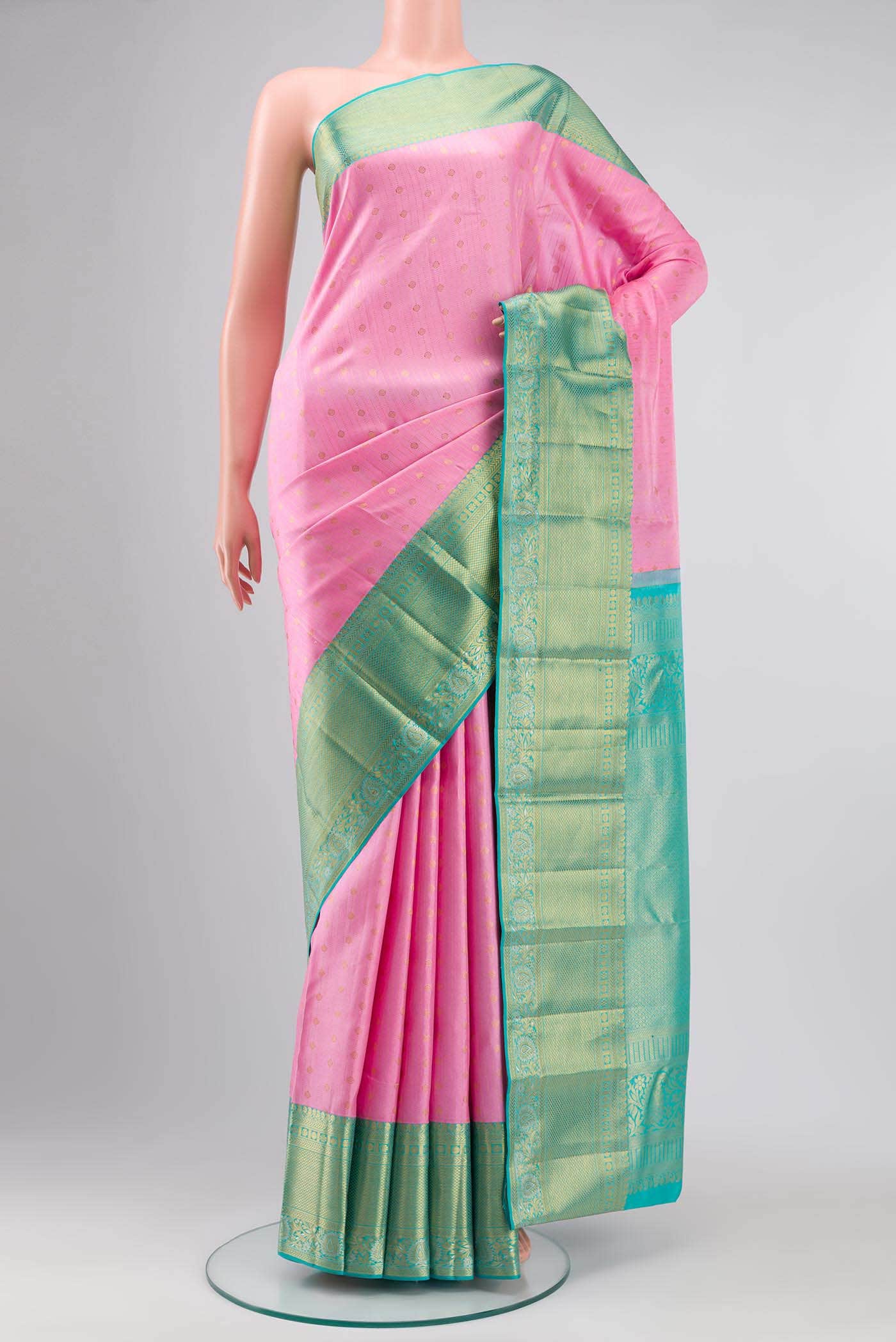 Pink Kanchipuram Silk Saree