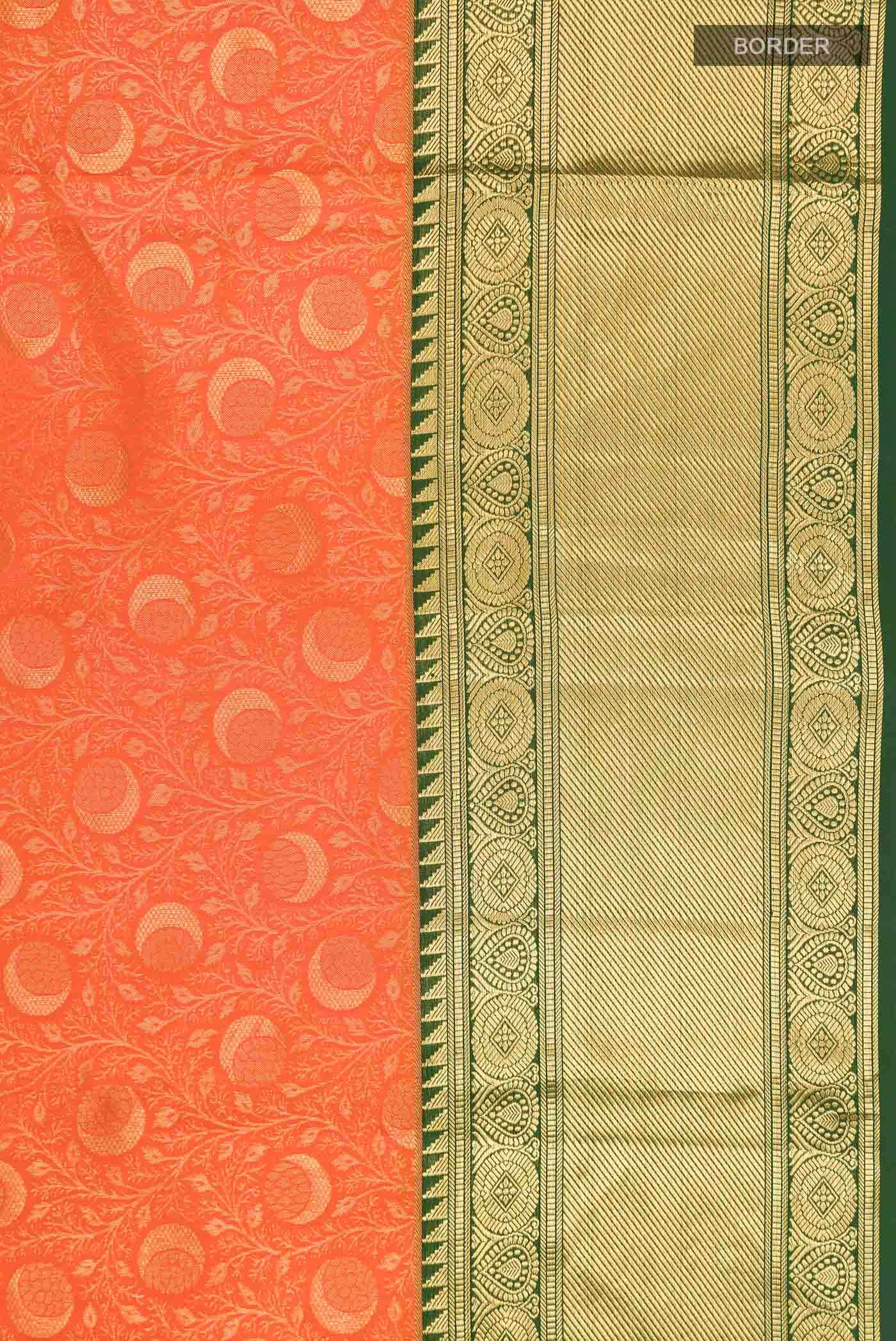 Orange Kanchipuram Silk Saree