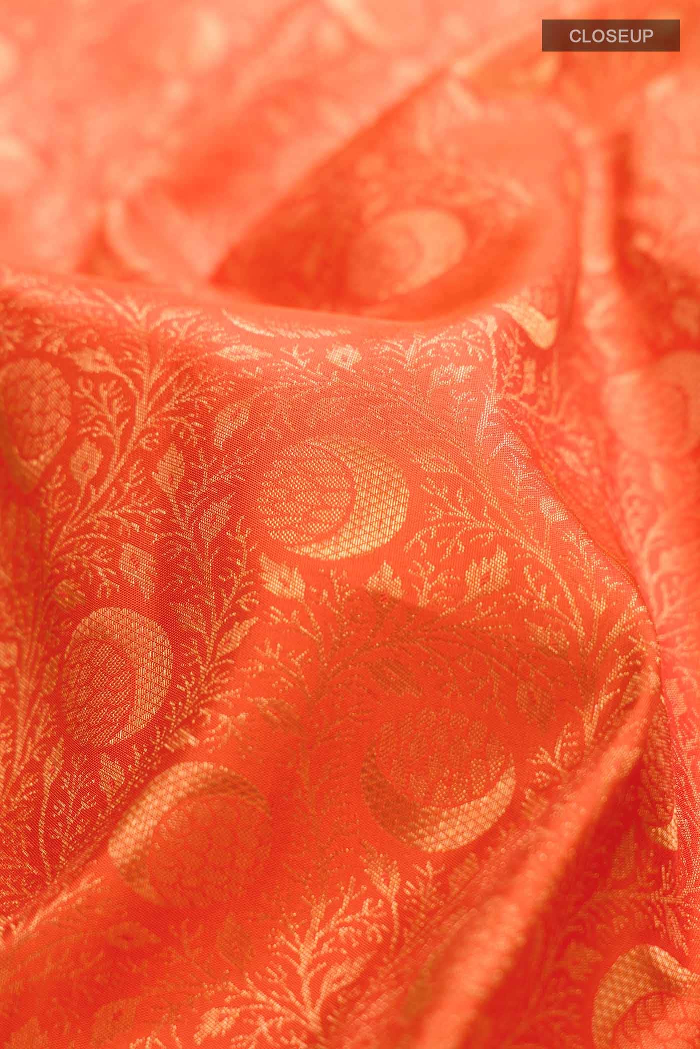 Orange Kanchipuram Silk Saree