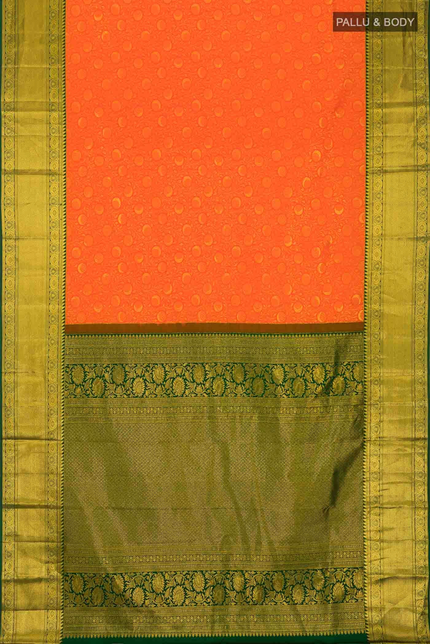 Orange Kanchipuram Silk Saree