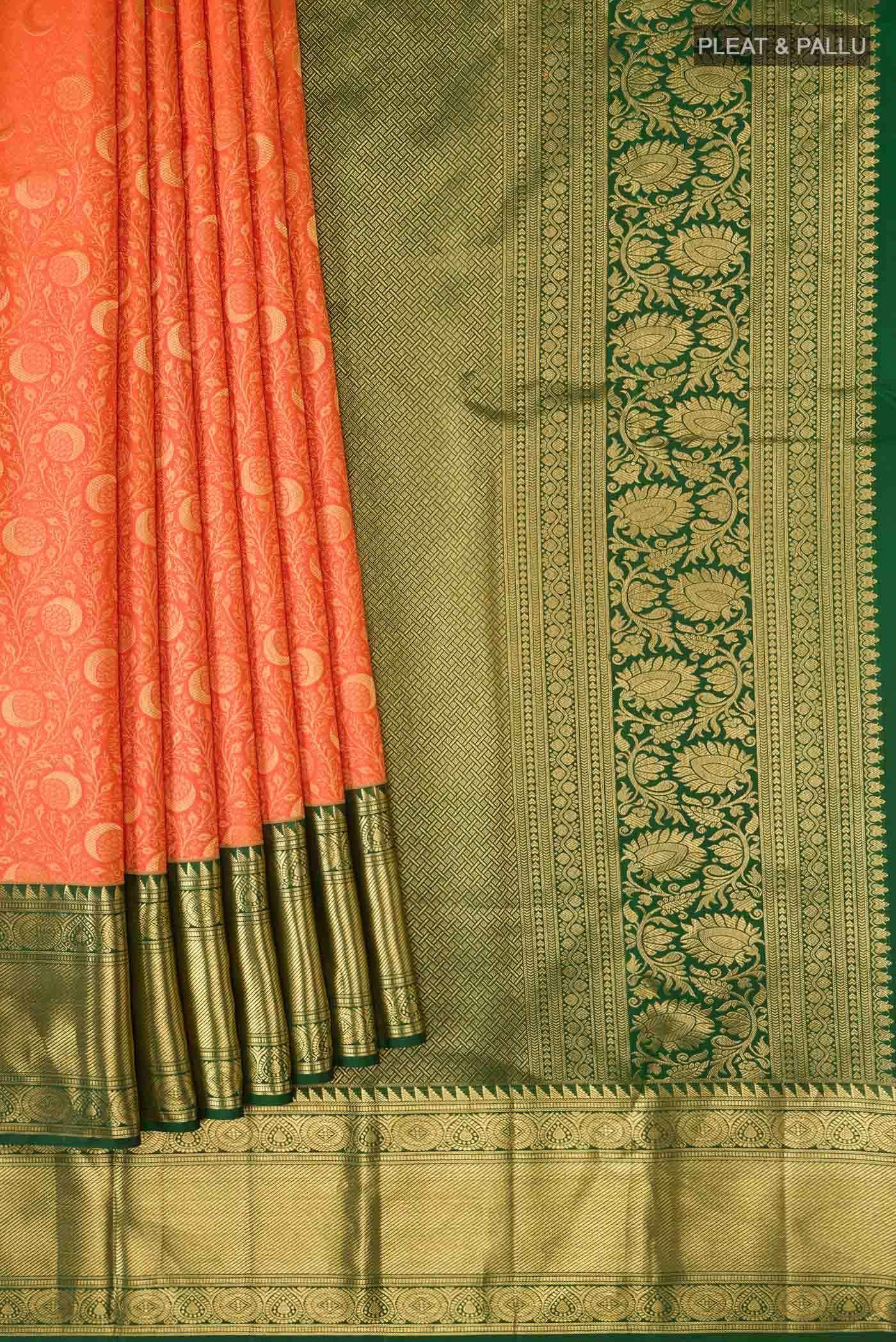 Orange Kanchipuram Silk Saree