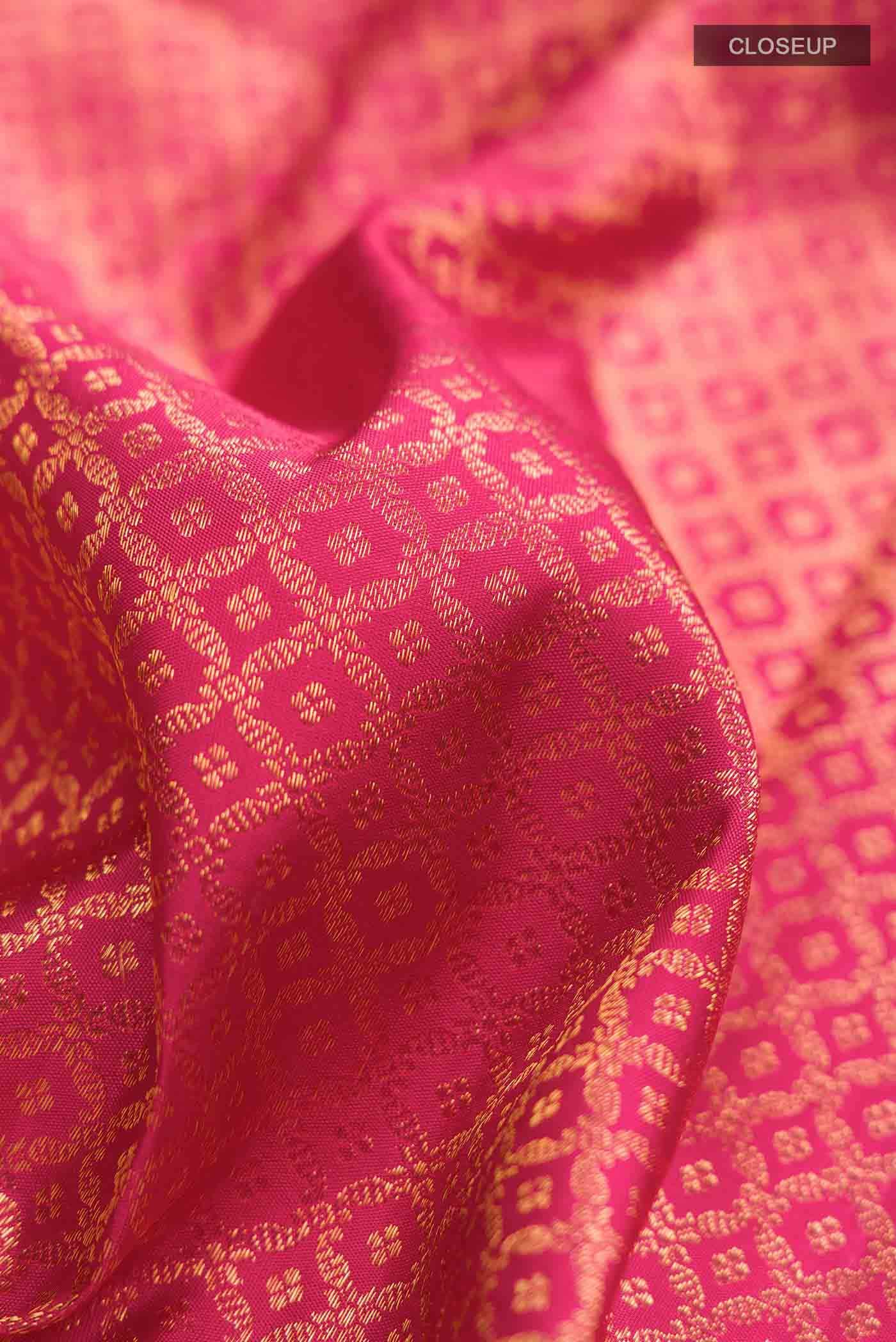 Dark Pink Kanchipuram Silk Saree