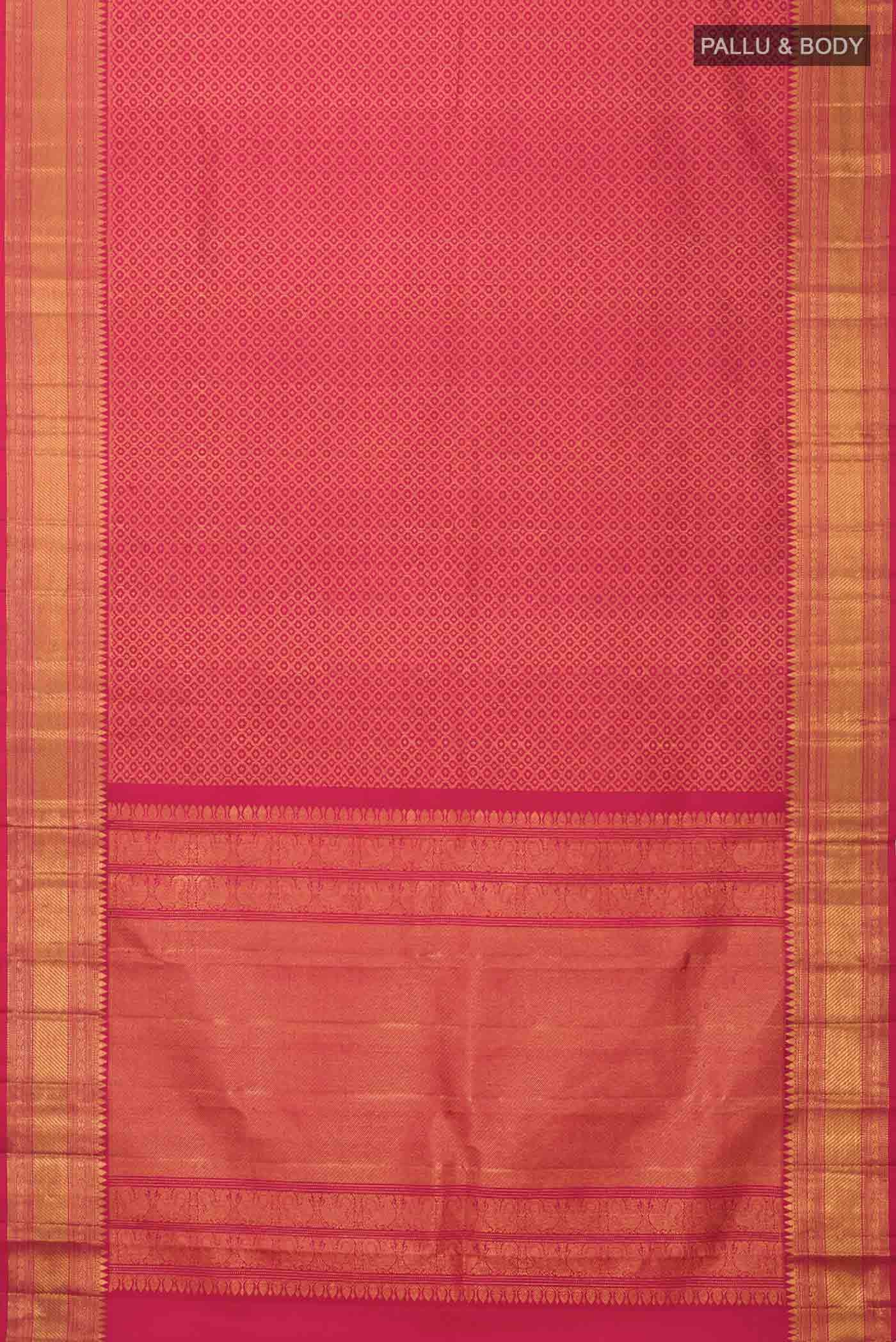Dark Pink Kanchipuram Silk Saree