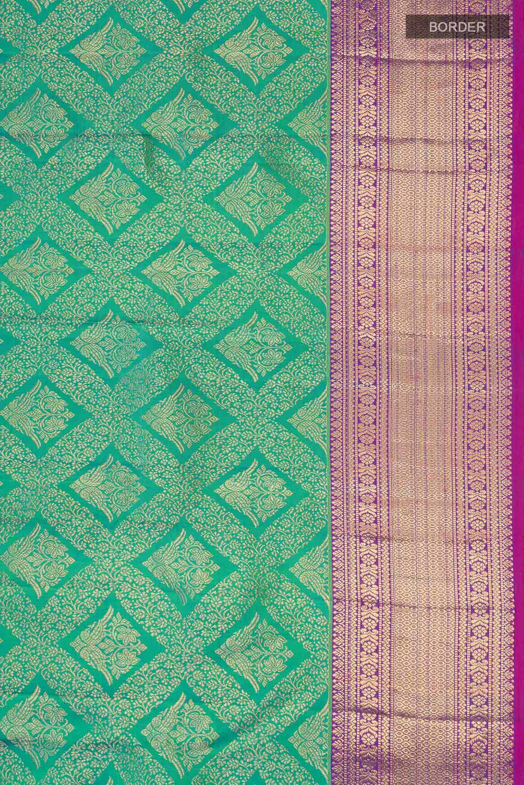 Blue with Green Dual Tone Kanchipuram Silk Saree