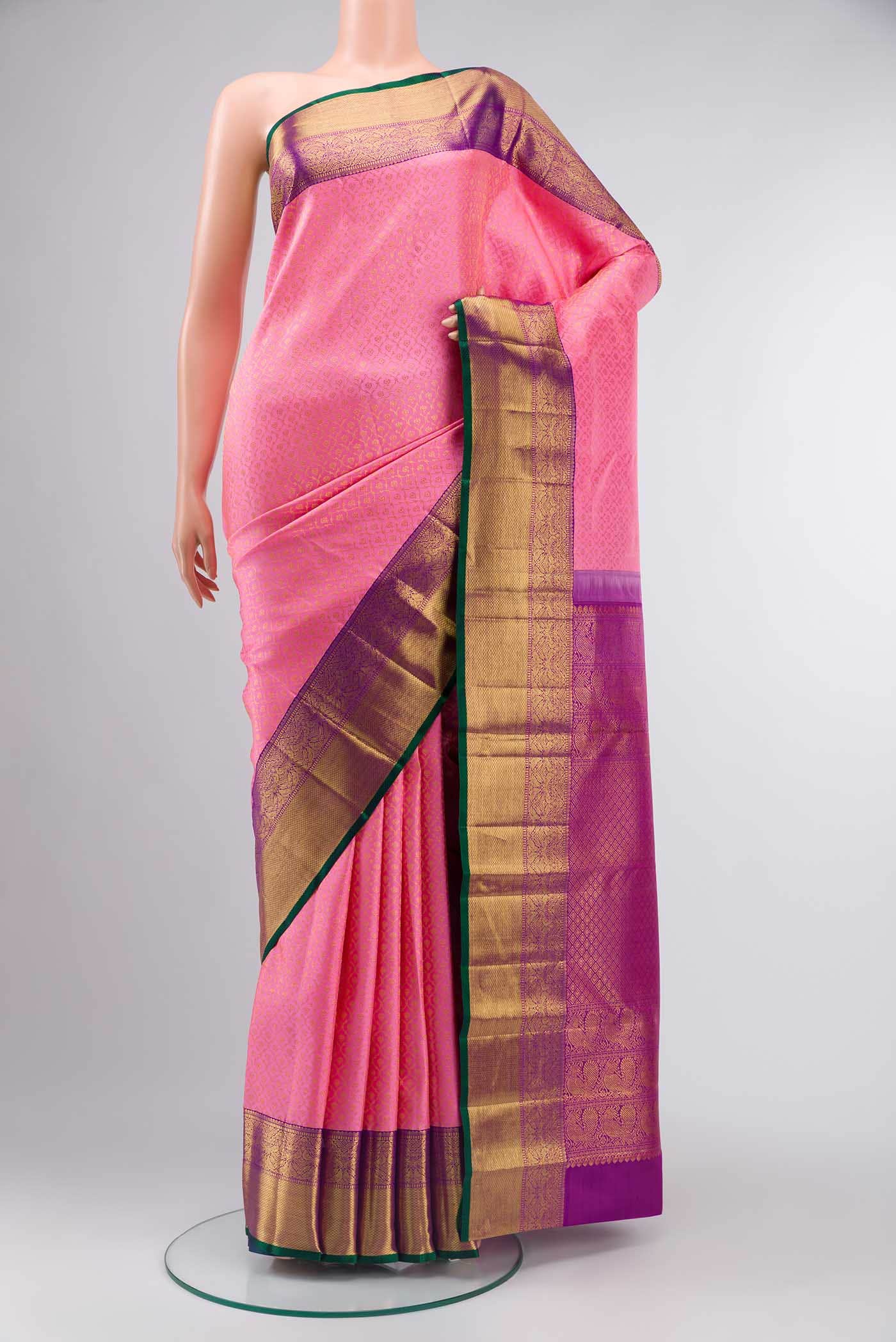 Pink Kanchipuram Silk Saree