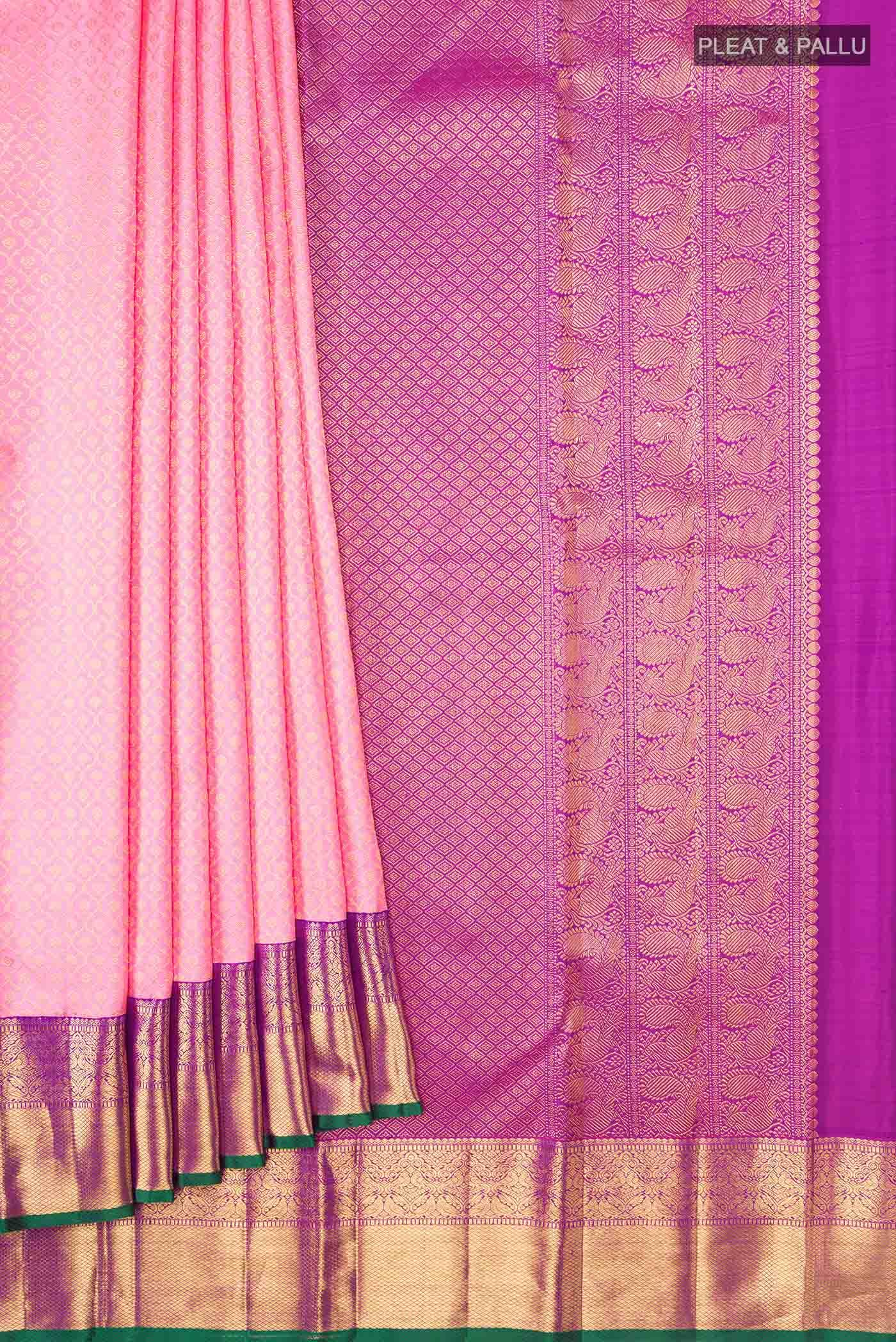Pink Kanchipuram Silk Saree