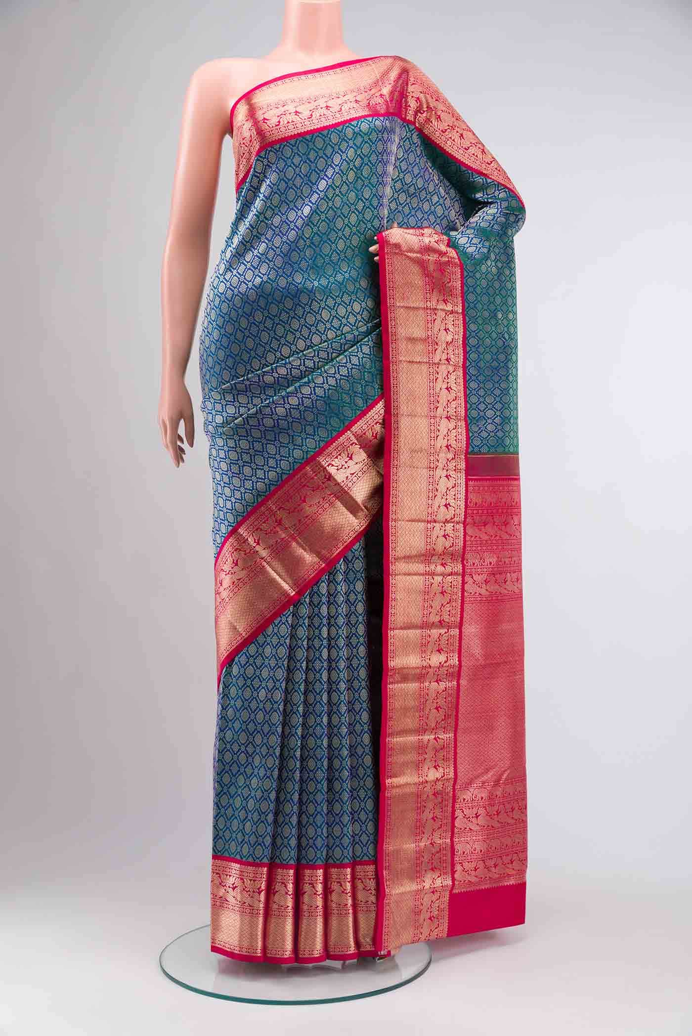 Blue Kanchipuram Silk Saree