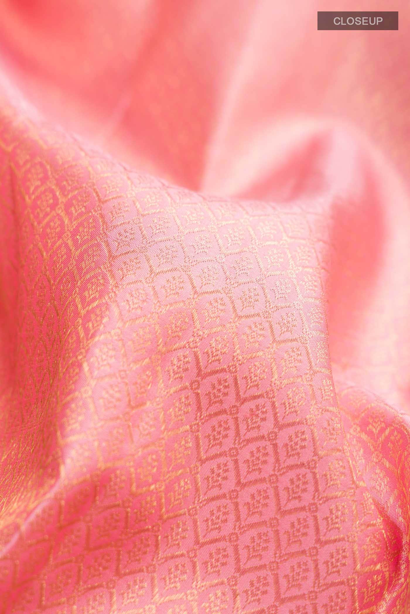 Peach Kanchipuram Silk Saree