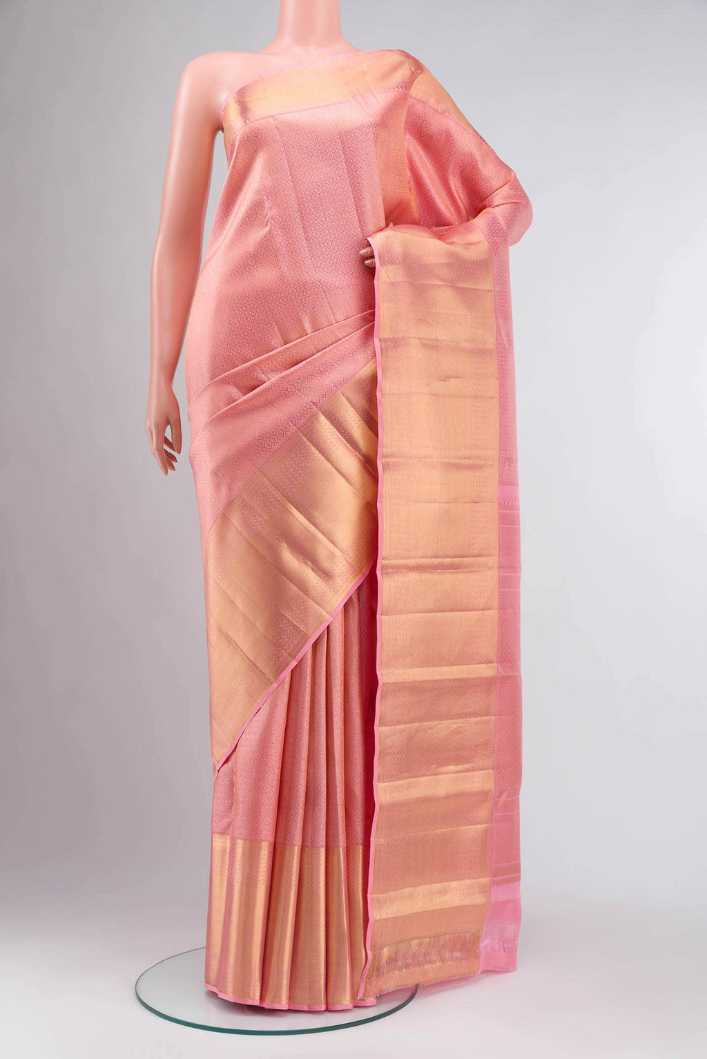 Peach Kanchipuram Silk Saree