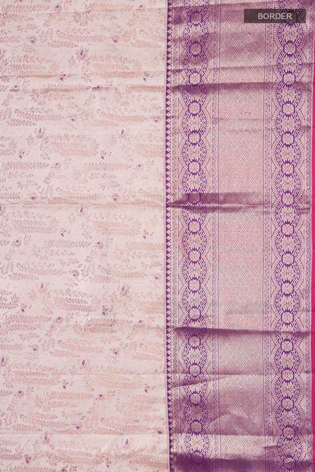 Off White Kanchipuram Silk Saree