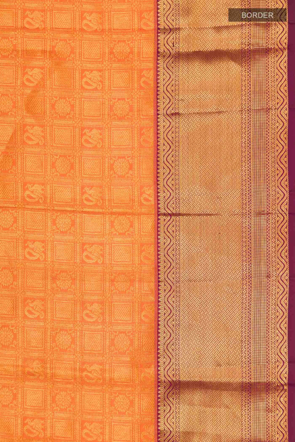 Orange Kanchipuram Silk Saree