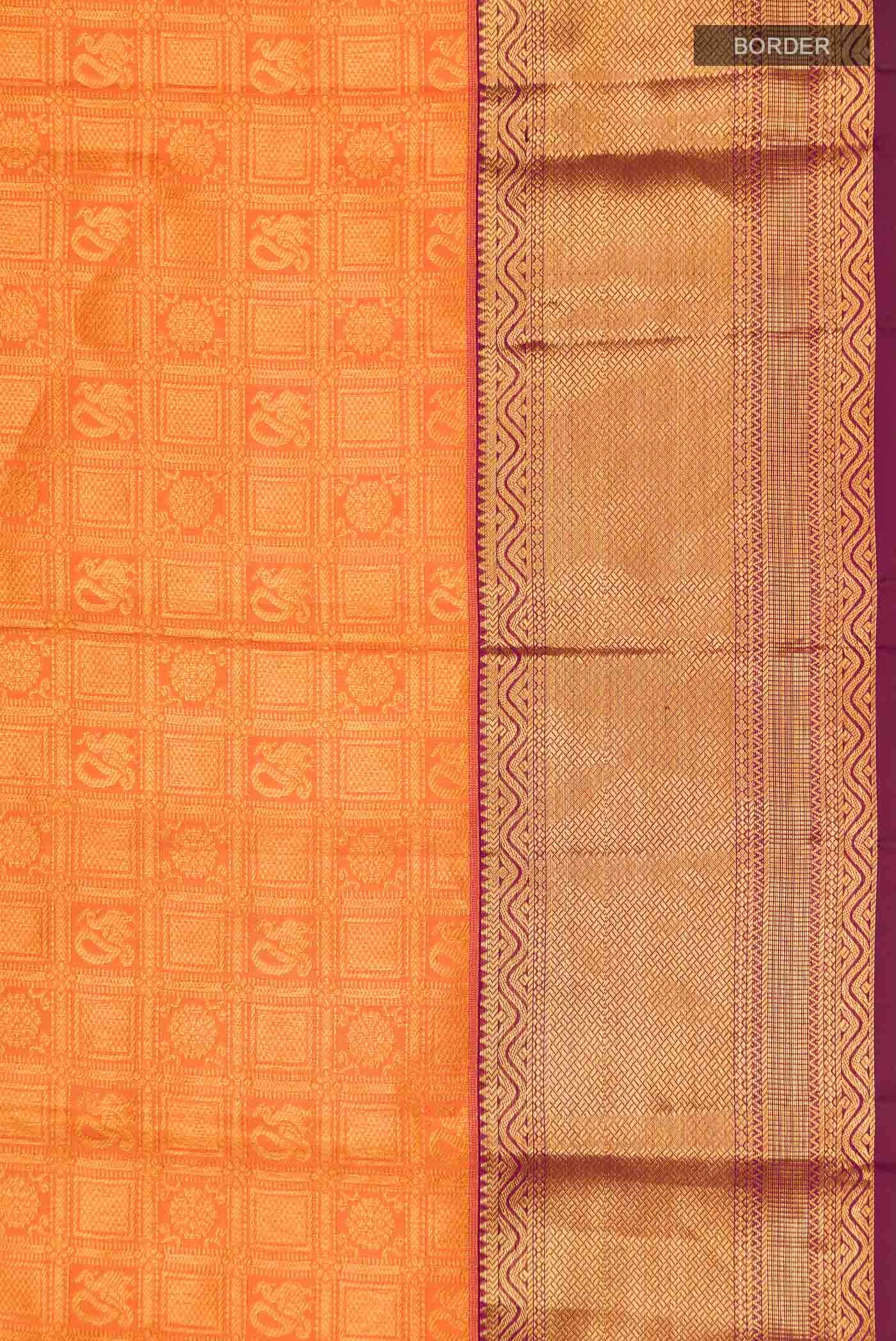 Orange Kanchipuram Silk Saree