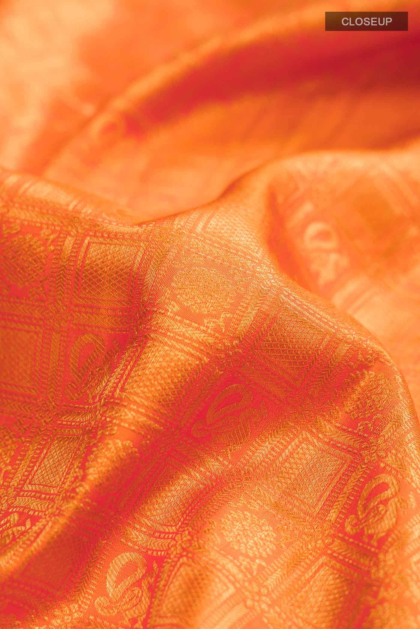 Orange Kanchipuram Silk Saree