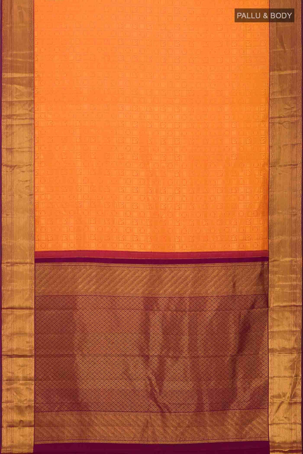 Orange Kanchipuram Silk Saree