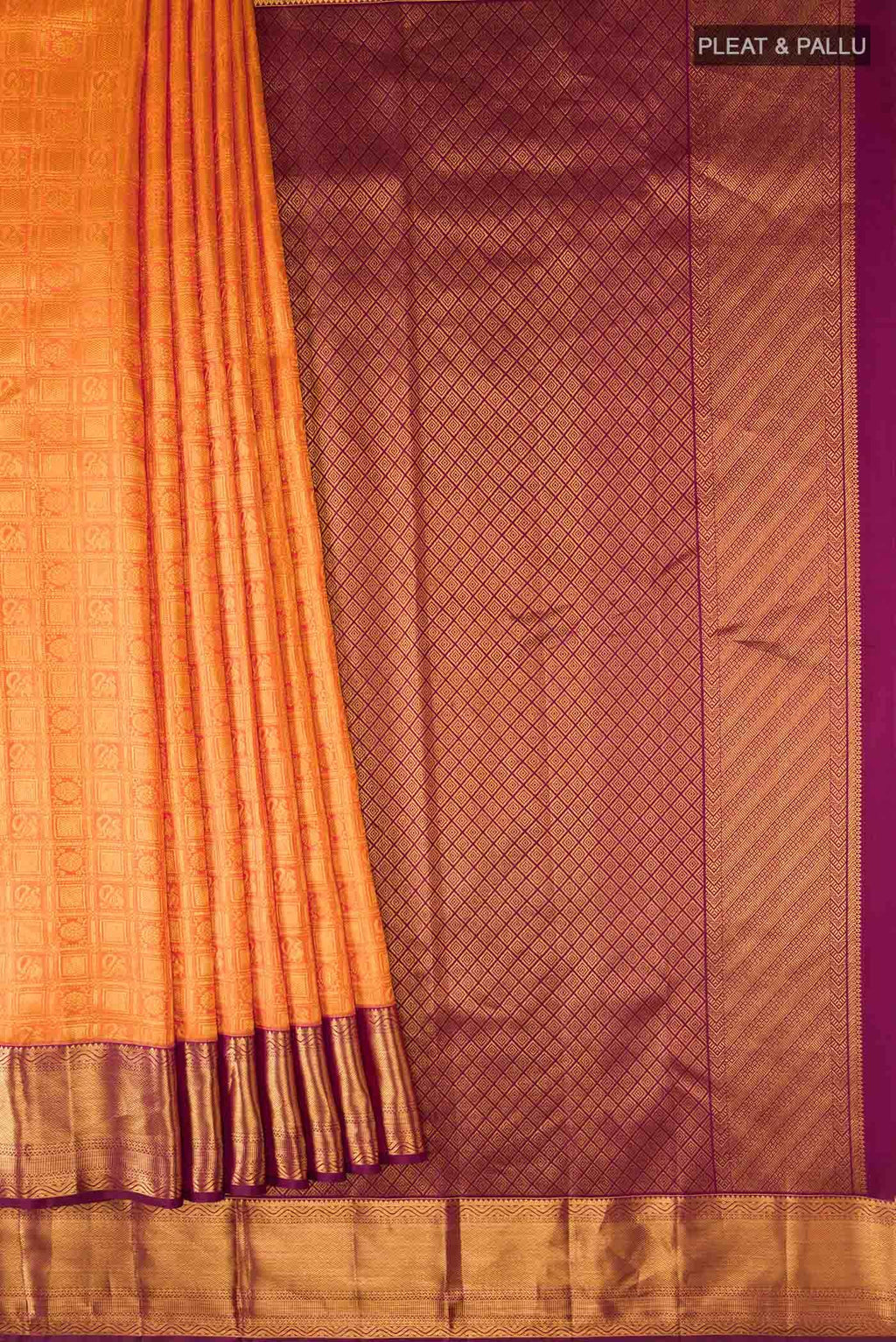 Orange Kanchipuram Silk Saree