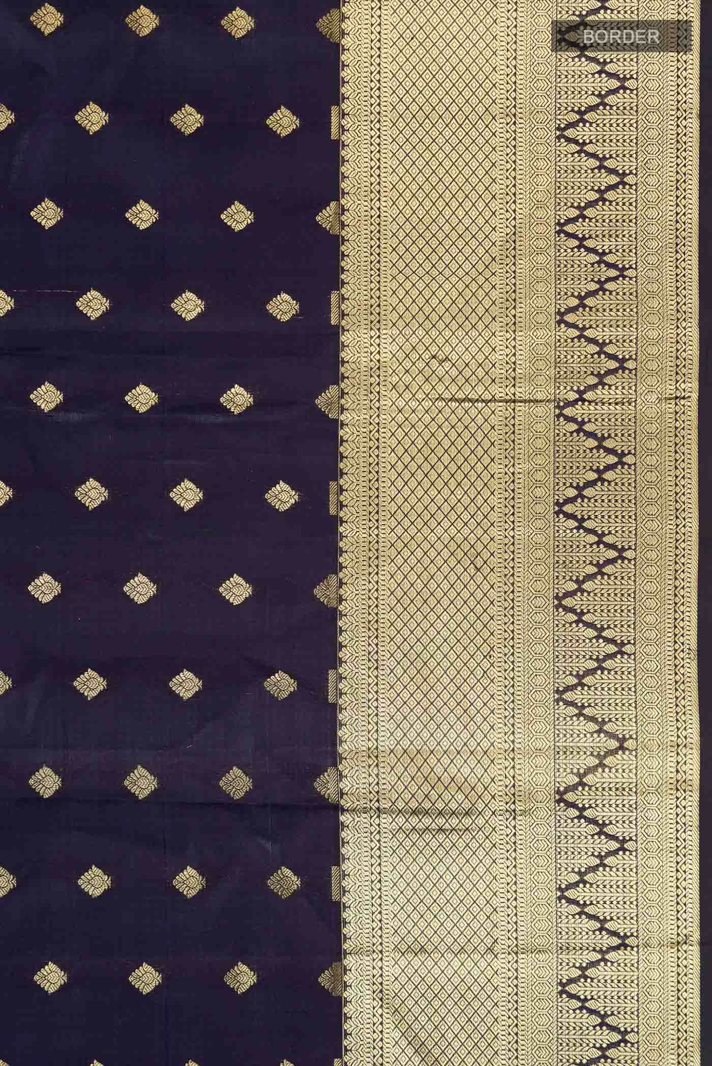 Navy Blue Kanchipuram Silk Saree