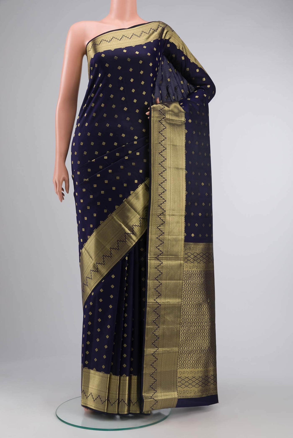 Navy Blue Kanchipuram Silk Saree