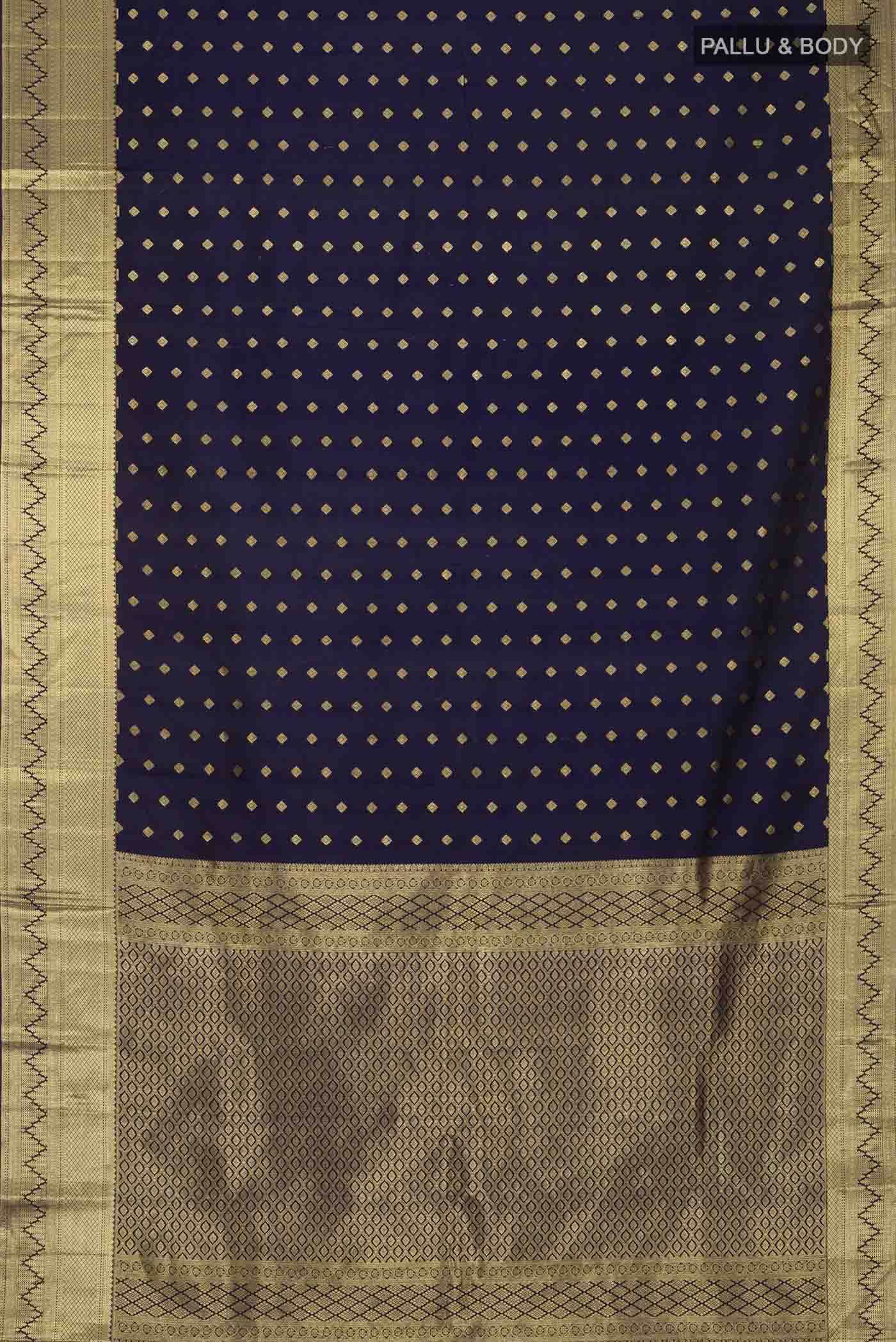 Navy Blue Kanchipuram Silk Saree