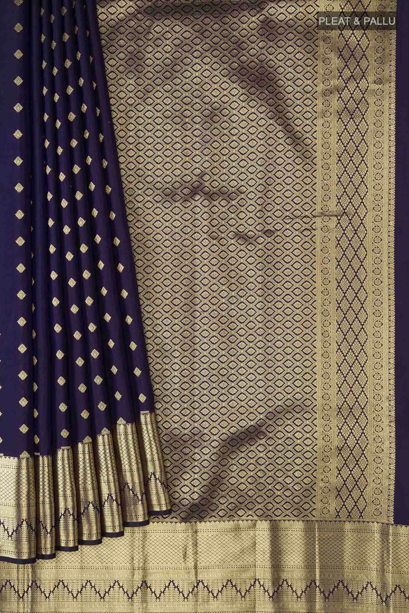 Navy Blue Kanchipuram Silk Saree