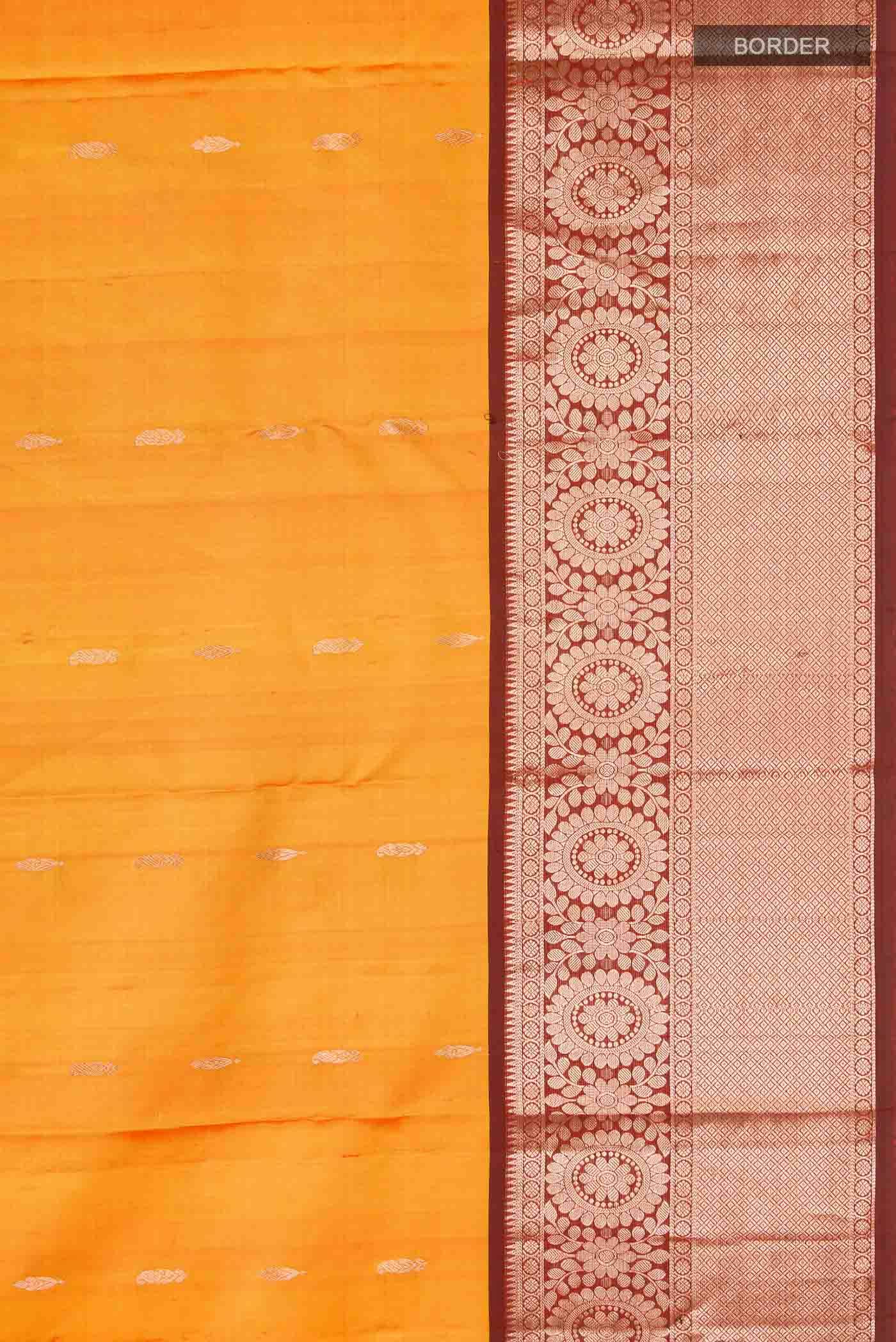 Mustard Kanchipuram Silk Saree
