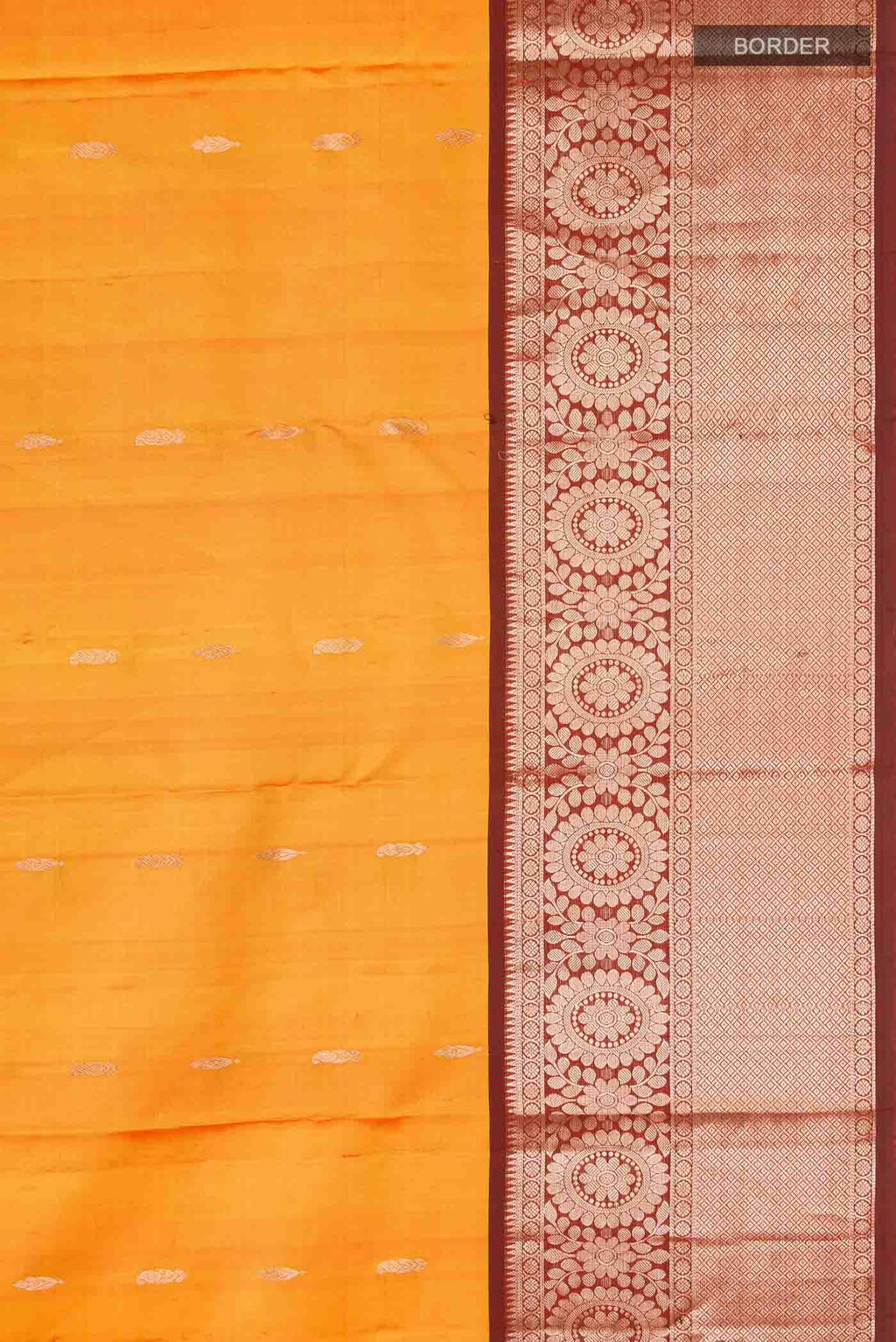 Mustard Kanchipuram Silk Saree