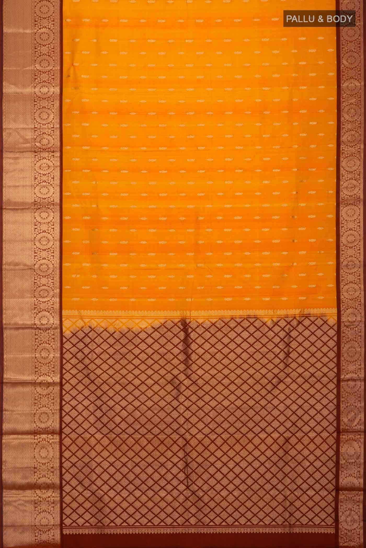 Mustard Kanchipuram Silk Saree