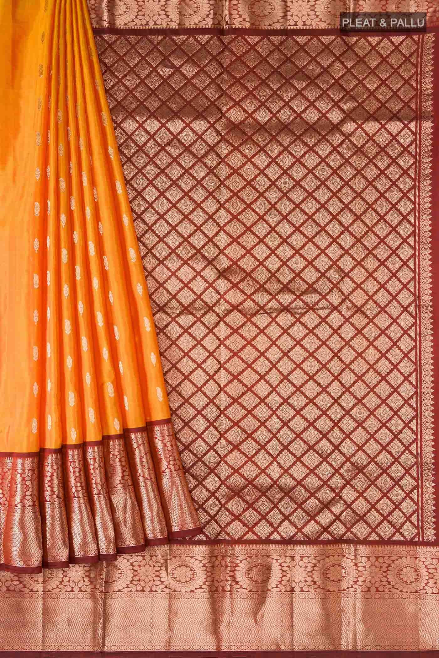 Mustard Kanchipuram Silk Saree
