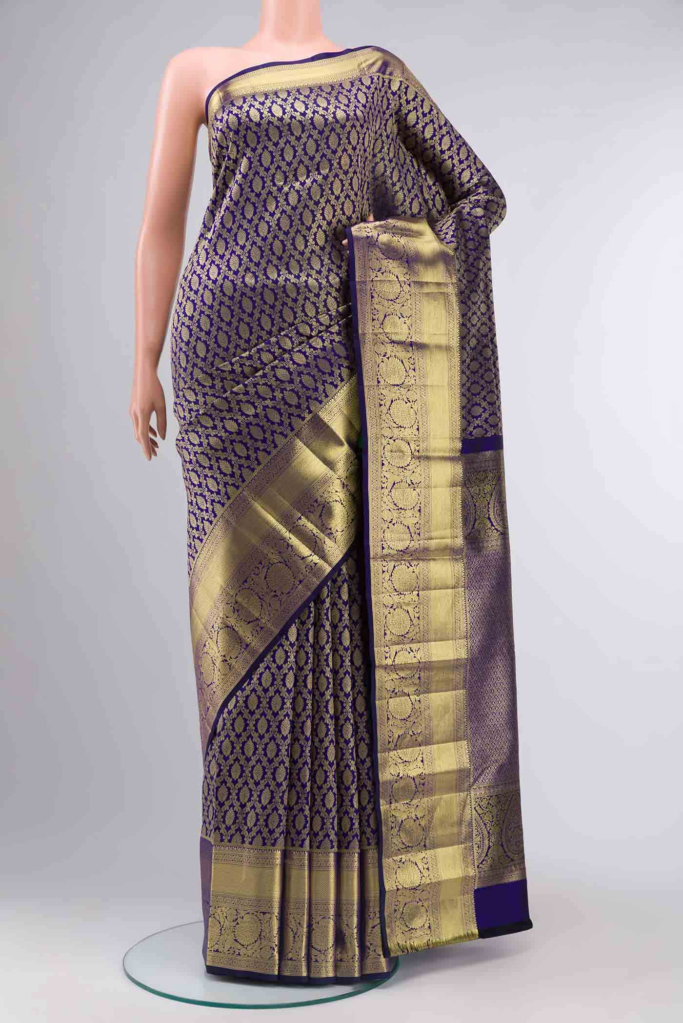 Navy Blue Kanchipuram Silk Saree