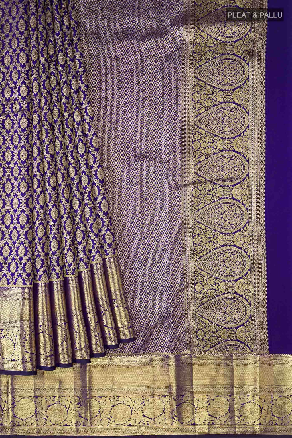 Navy Blue Kanchipuram Silk Saree