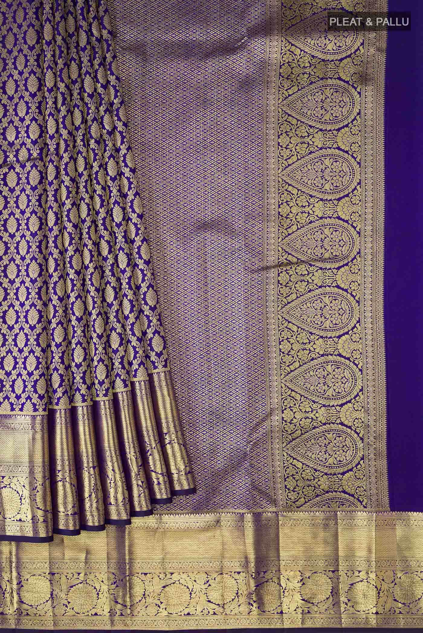 Navy Blue Kanchipuram Silk Saree