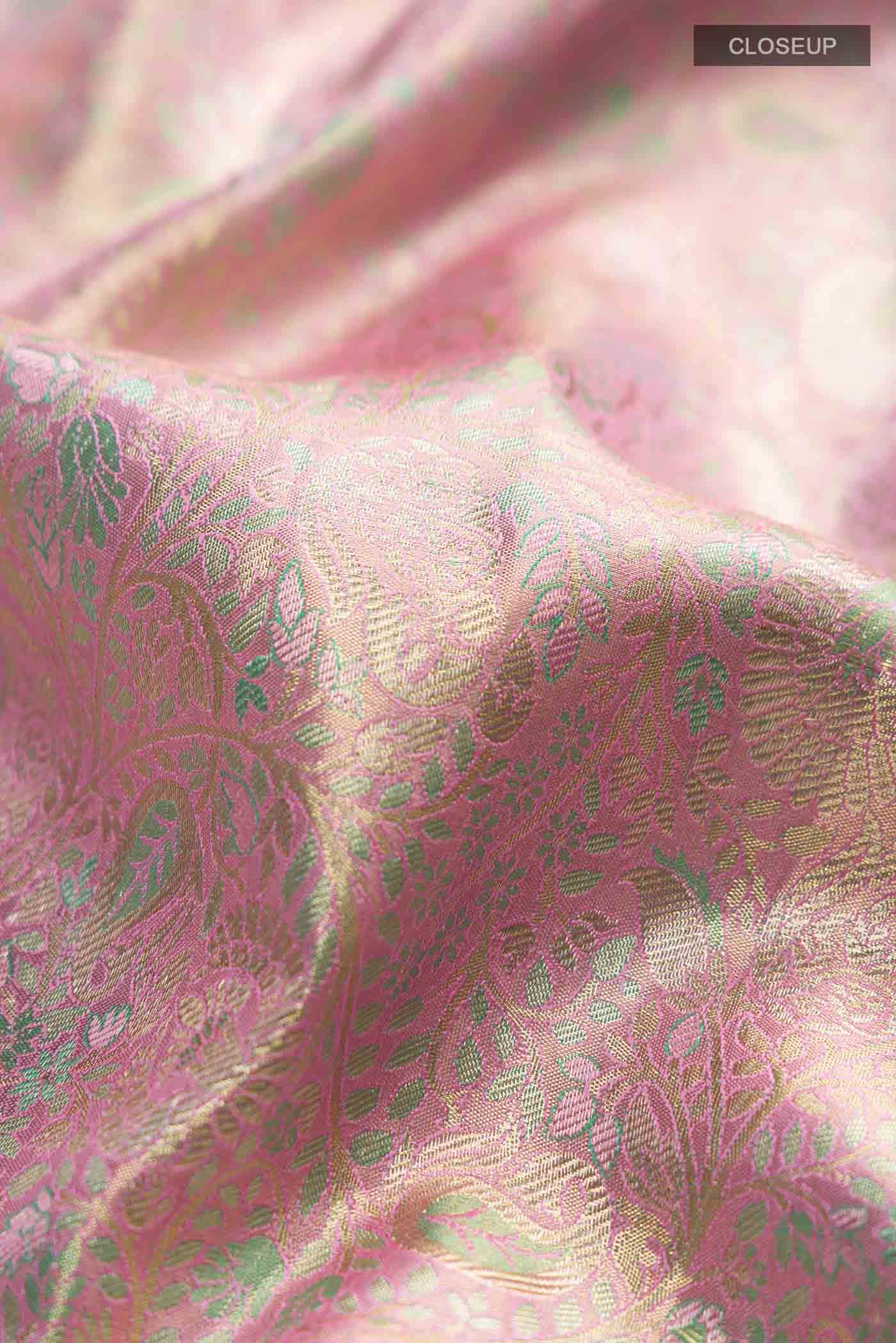 Pink Kanchipuram Silk Saree