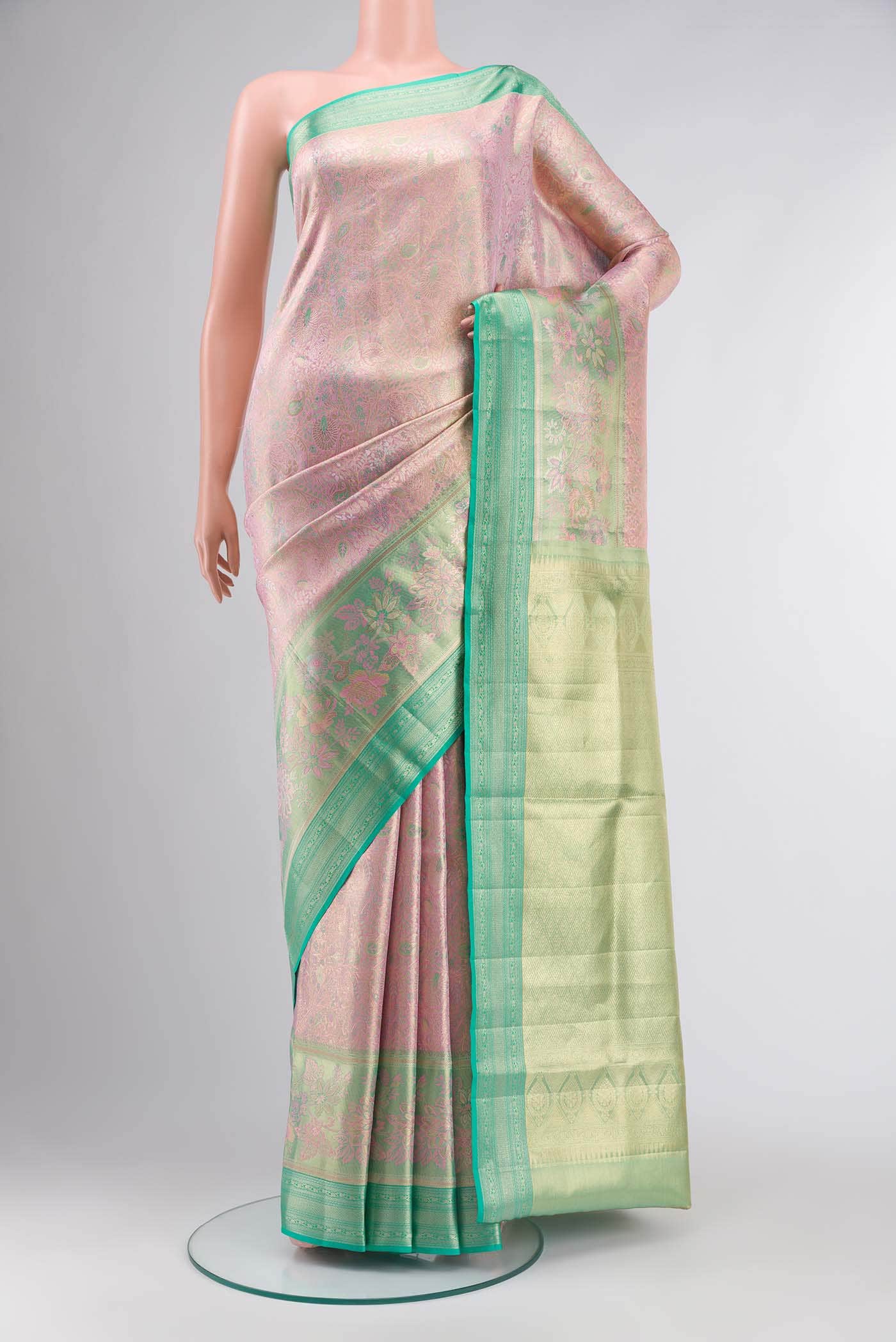Pink Kanchipuram Silk Saree