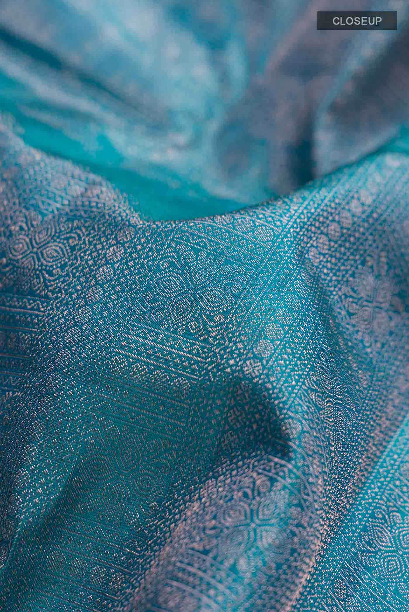 Peacock Blue Kanchipuram Silk Saree