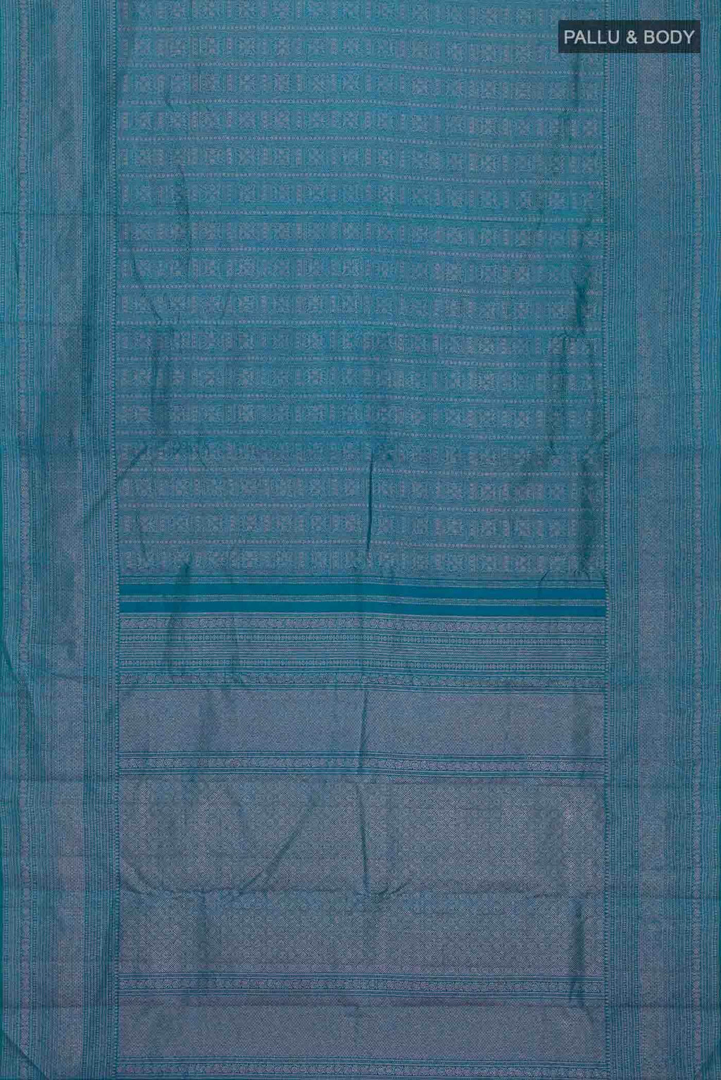 Peacock Blue Kanchipuram Silk Saree