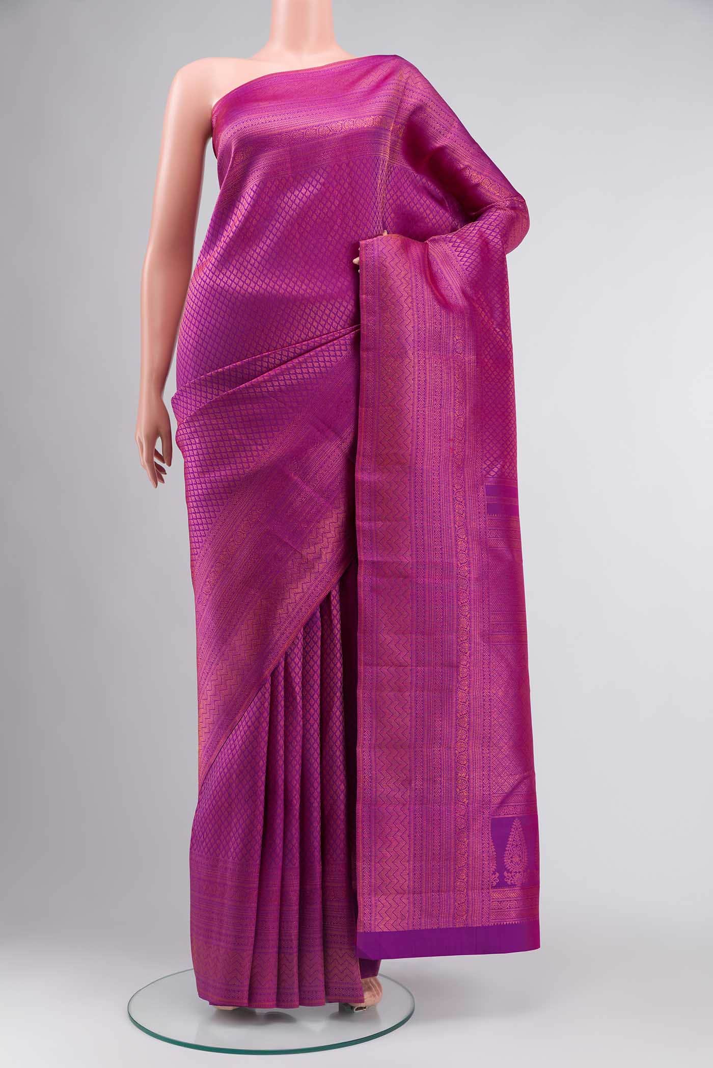 Purple Kanchipuram Silk Saree