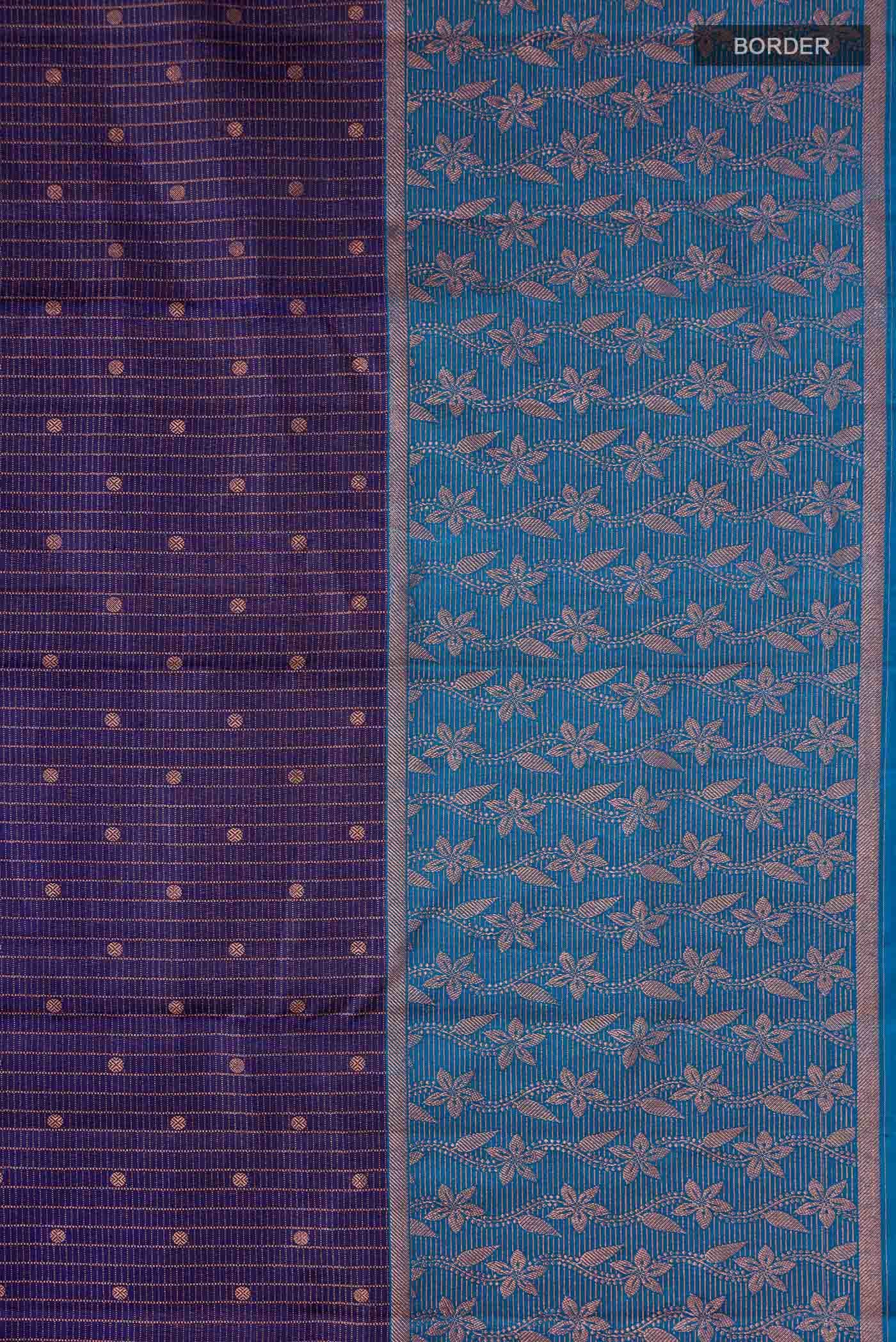 Navy Blue Kanchipuram Silk Saree