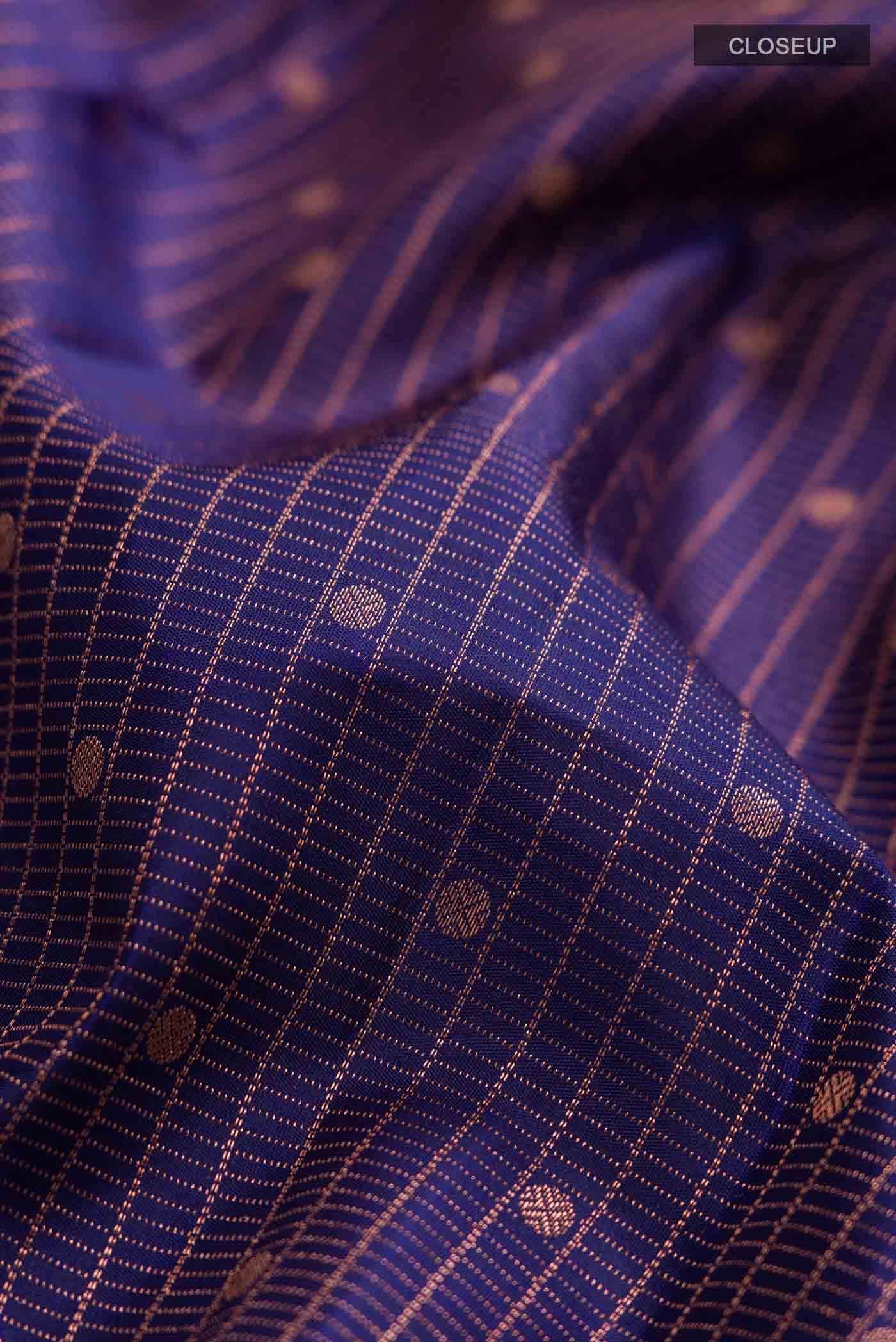 Navy Blue Kanchipuram Silk Saree