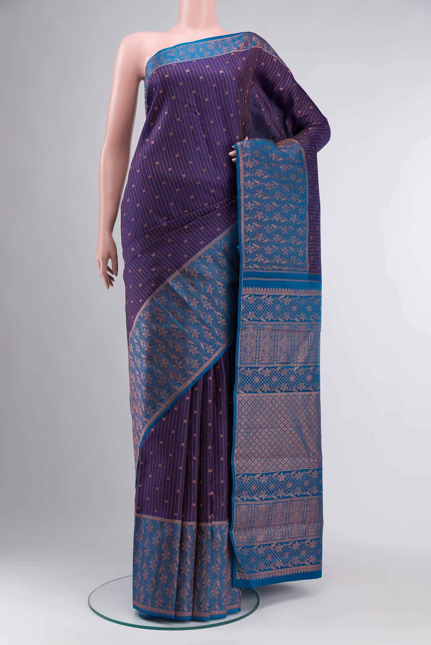 Navy Blue Kanchipuram Silk Saree