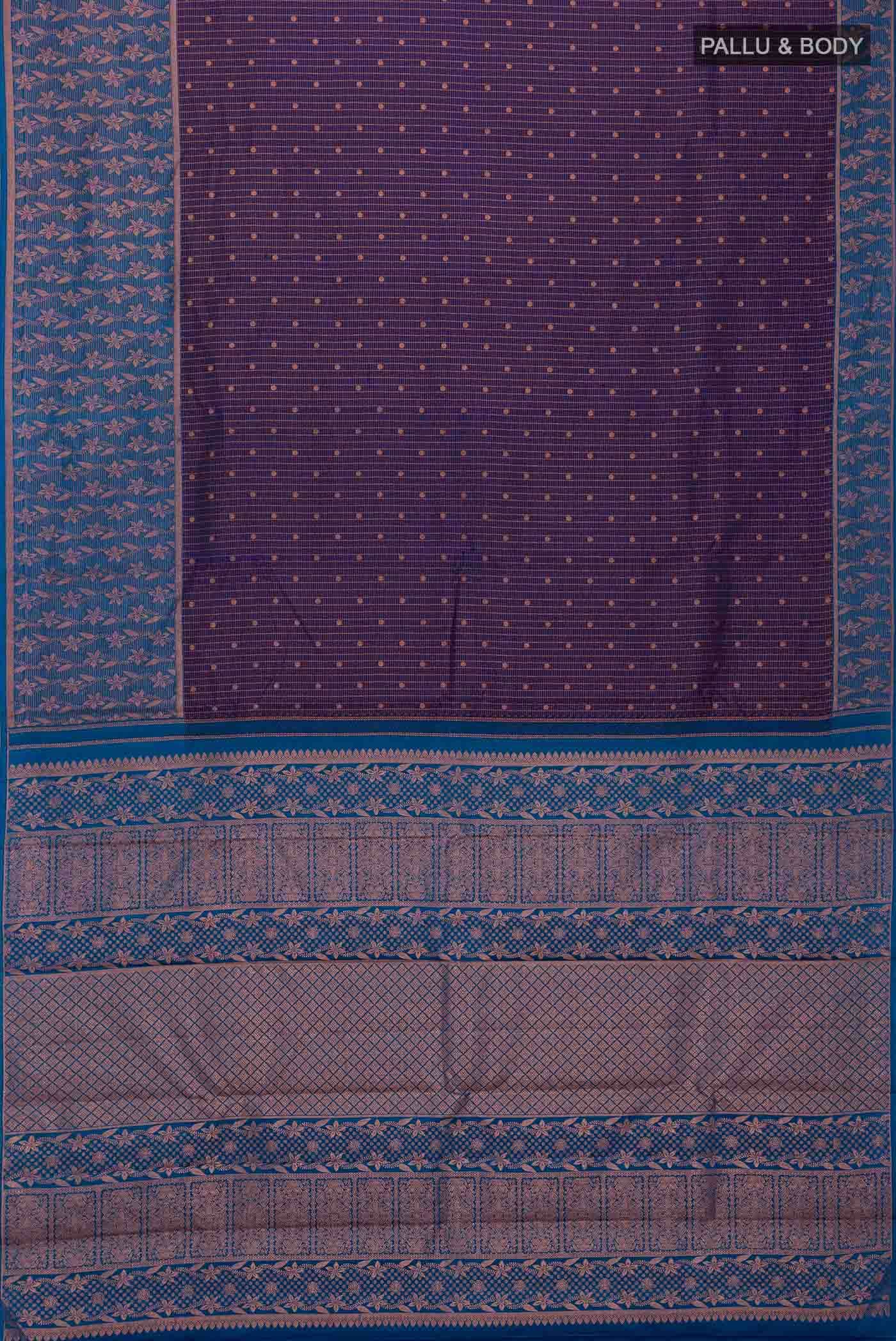 Navy Blue Kanchipuram Silk Saree