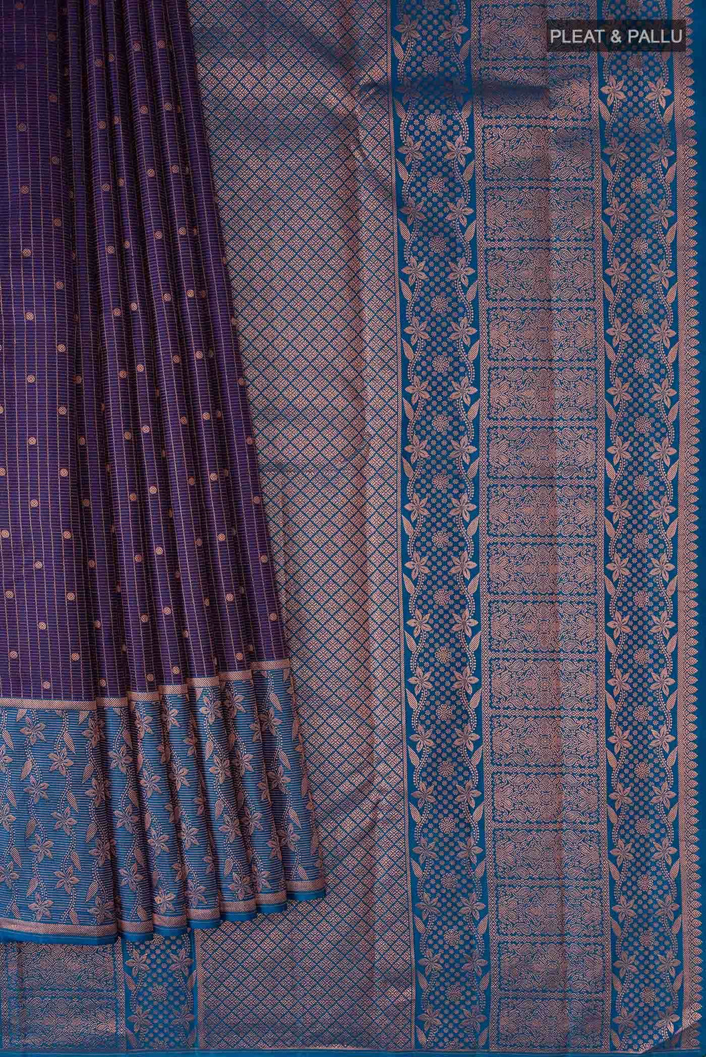 Navy Blue Kanchipuram Silk Saree