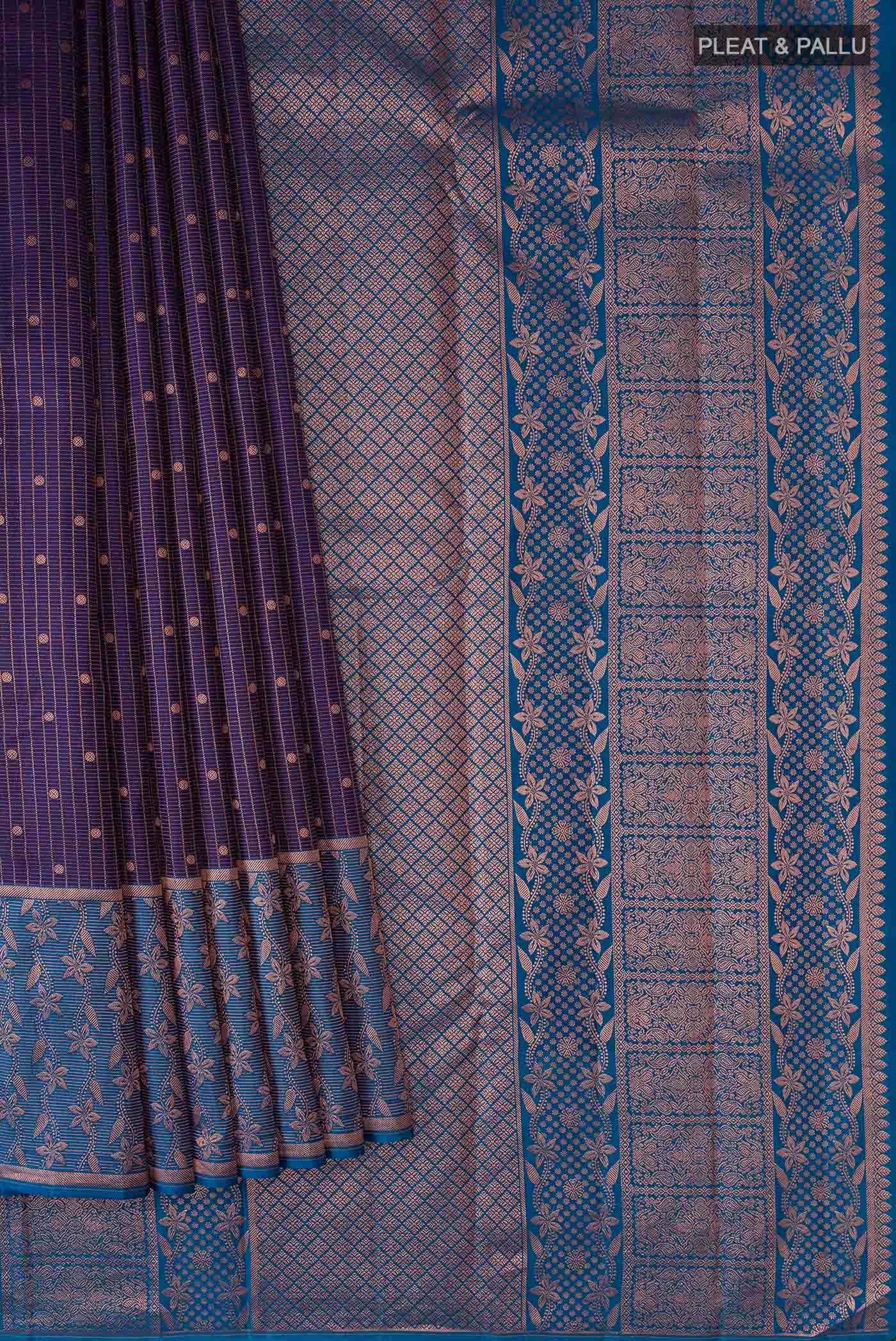 Navy Blue Kanchipuram Silk Saree