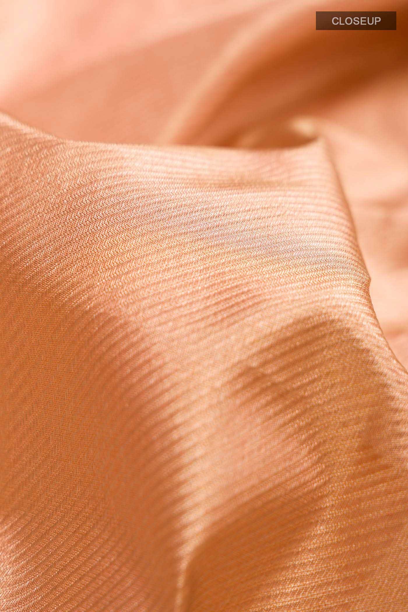 Sandal with Gold Dual Tone Kanchipuram Tissue Silk Saree