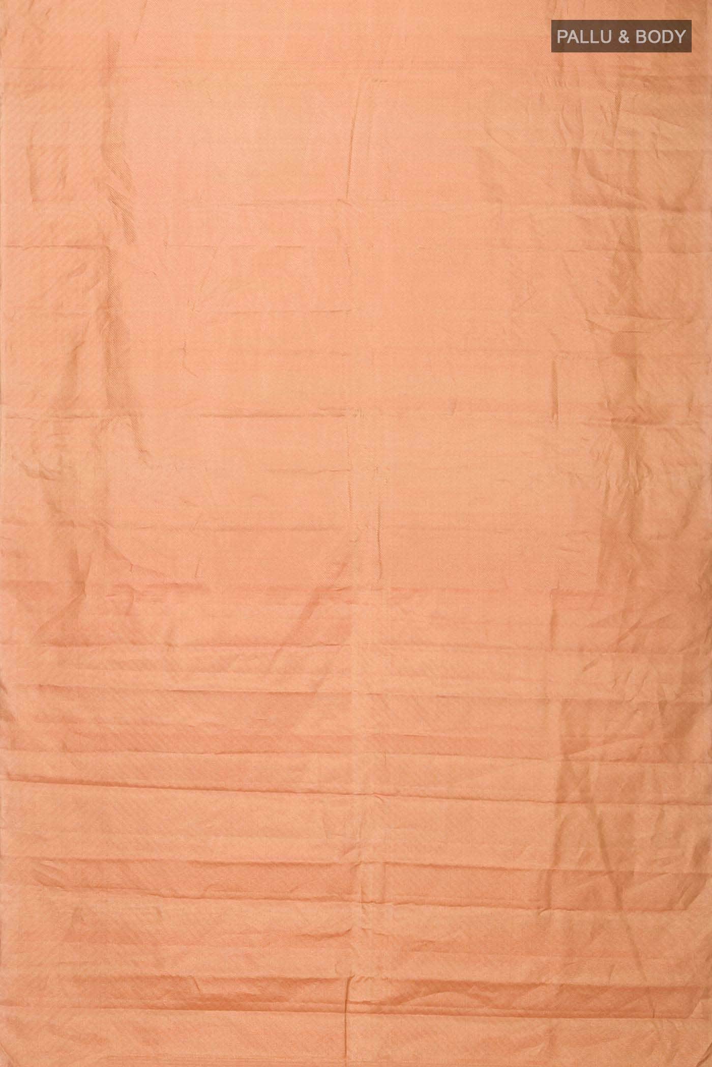 Sandal with Gold Dual Tone Kanchipuram Tissue Silk Saree