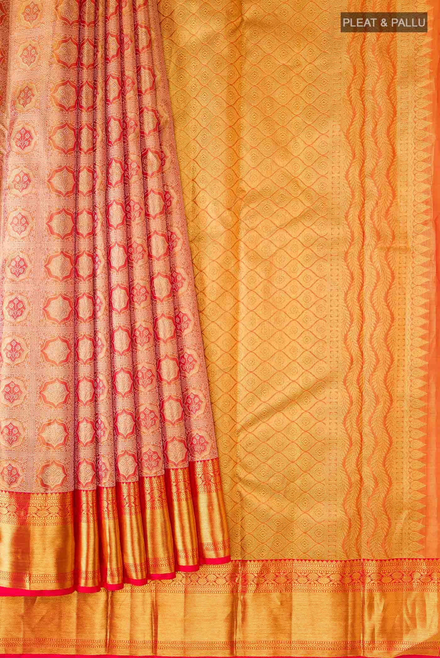 Orange Kanchipuram Silk Saree