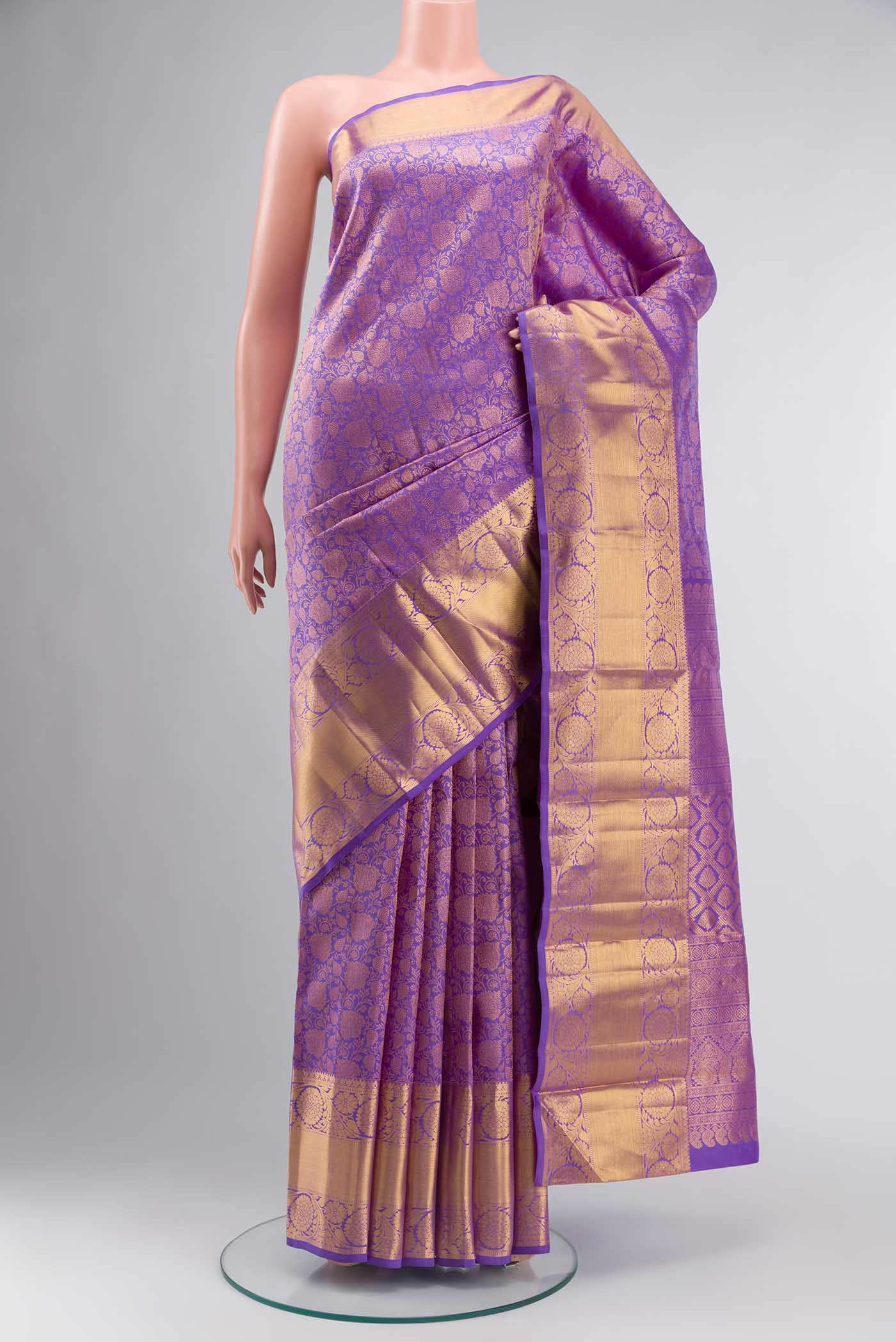 Lavender Kanchipuram Silk Saree